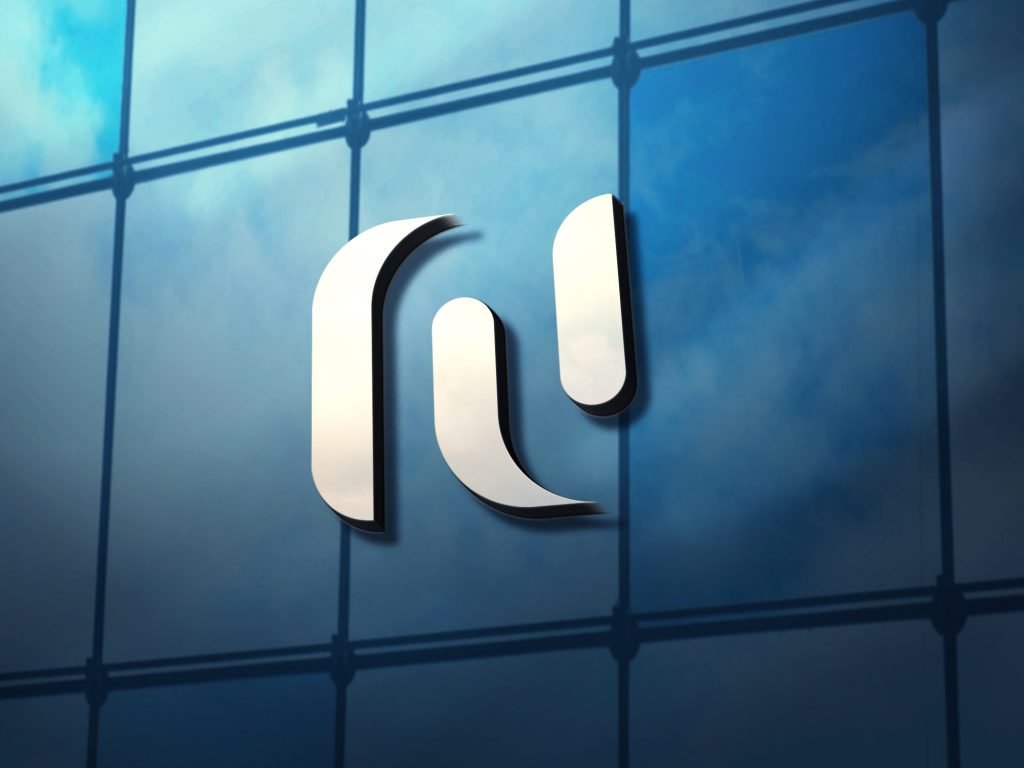 3d glass N Letter Logo