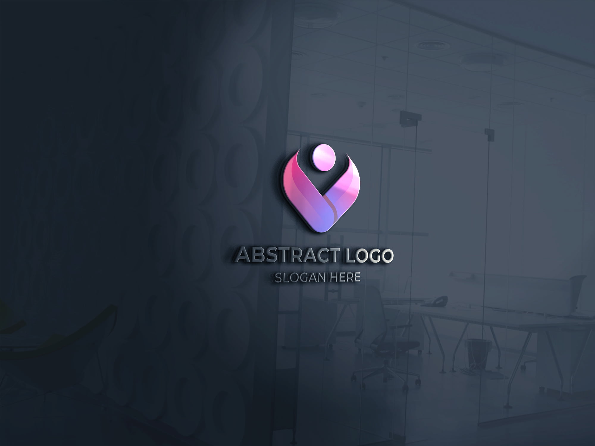 3d glass abstract logo