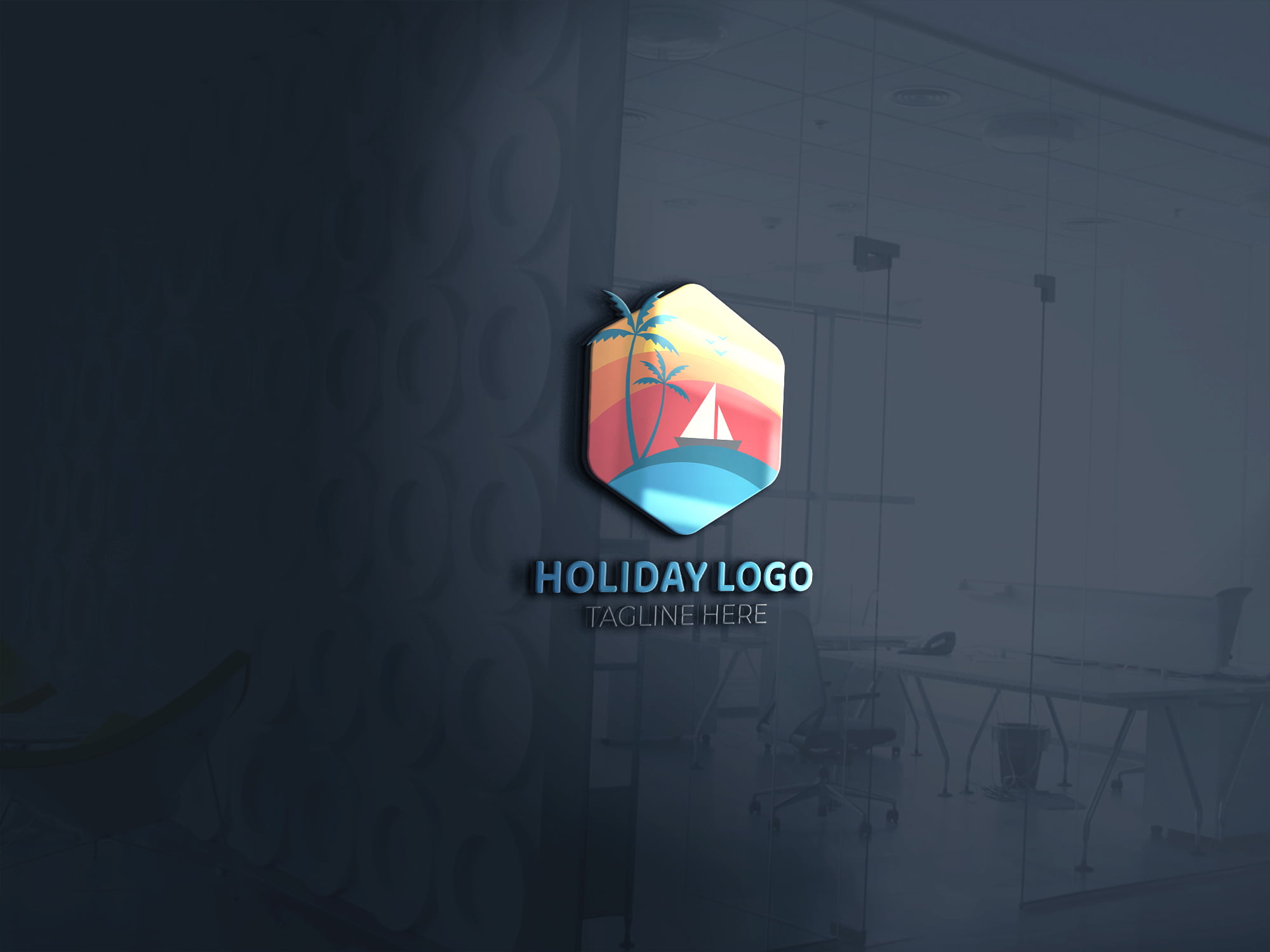 3d holiday logo design