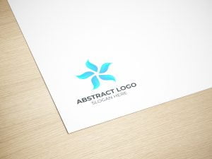 ABSTRACT LOGO ONE PAPER MOCKUP