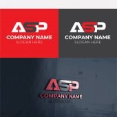 Initial ASP Letter Monogram free vector