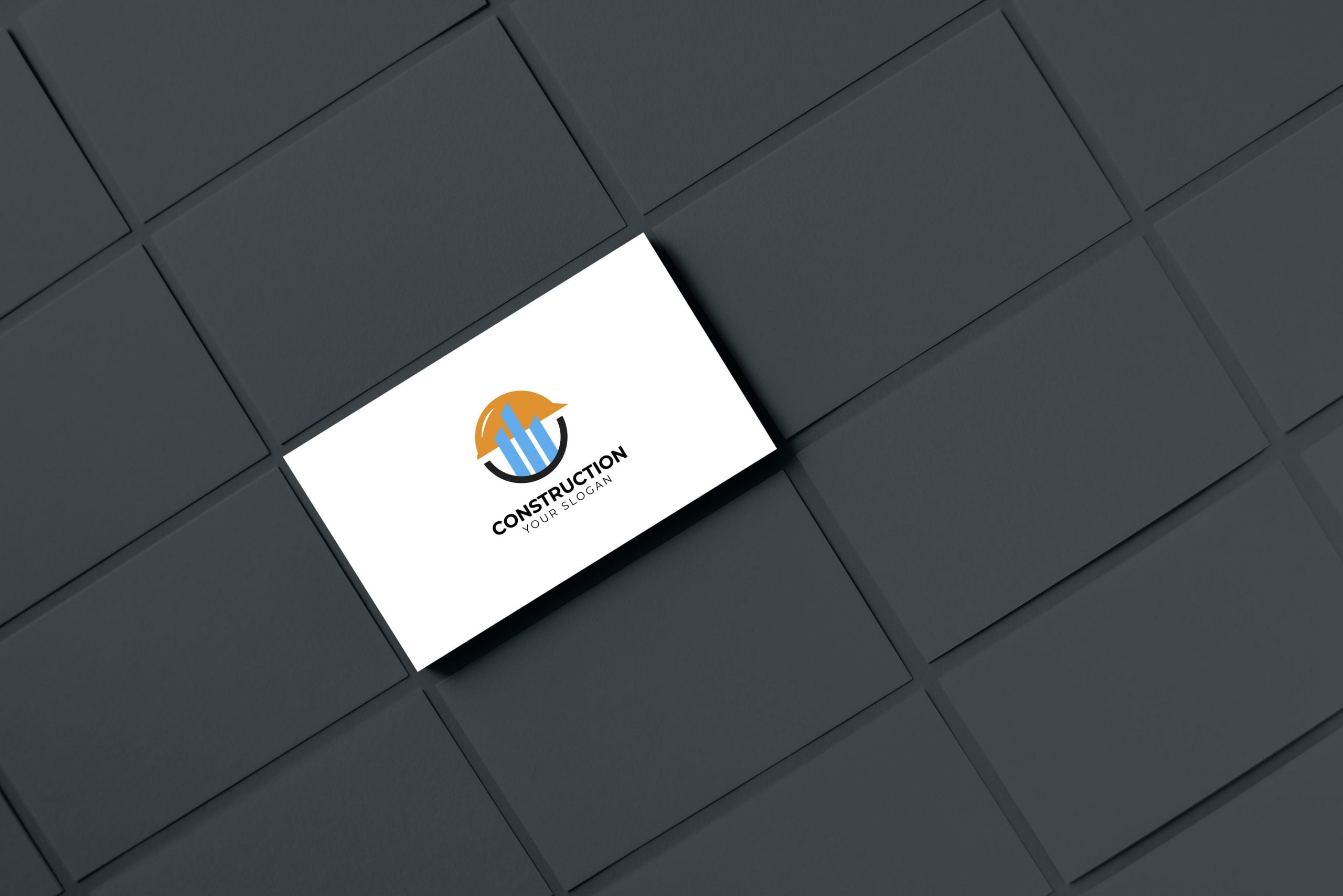 CONSTRUCTION LOGO ON BUSINESS CARD