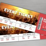 Musical DJ Party event ticket design template