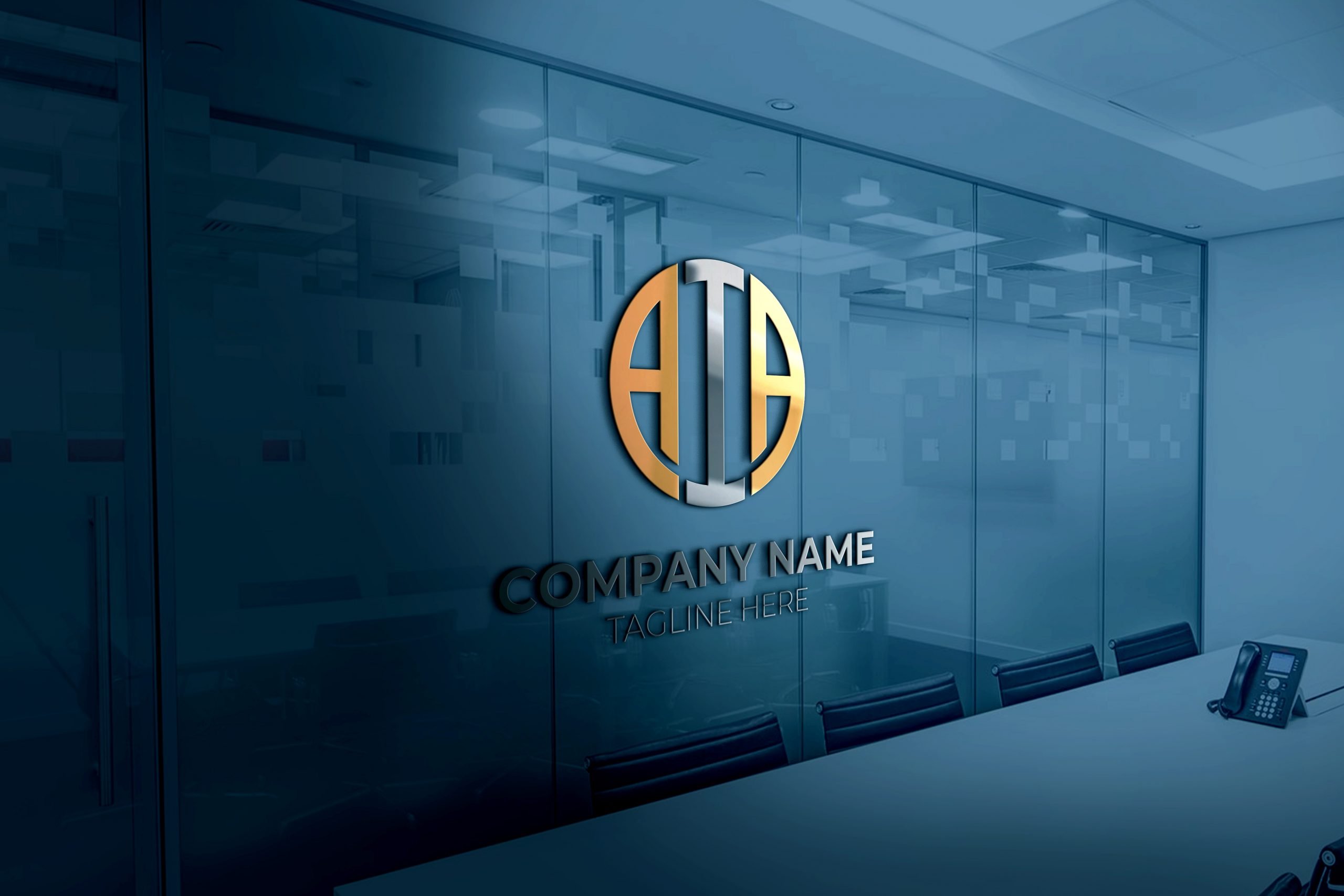 FREE 3D AIA LETTER ON OFFICE GLASS