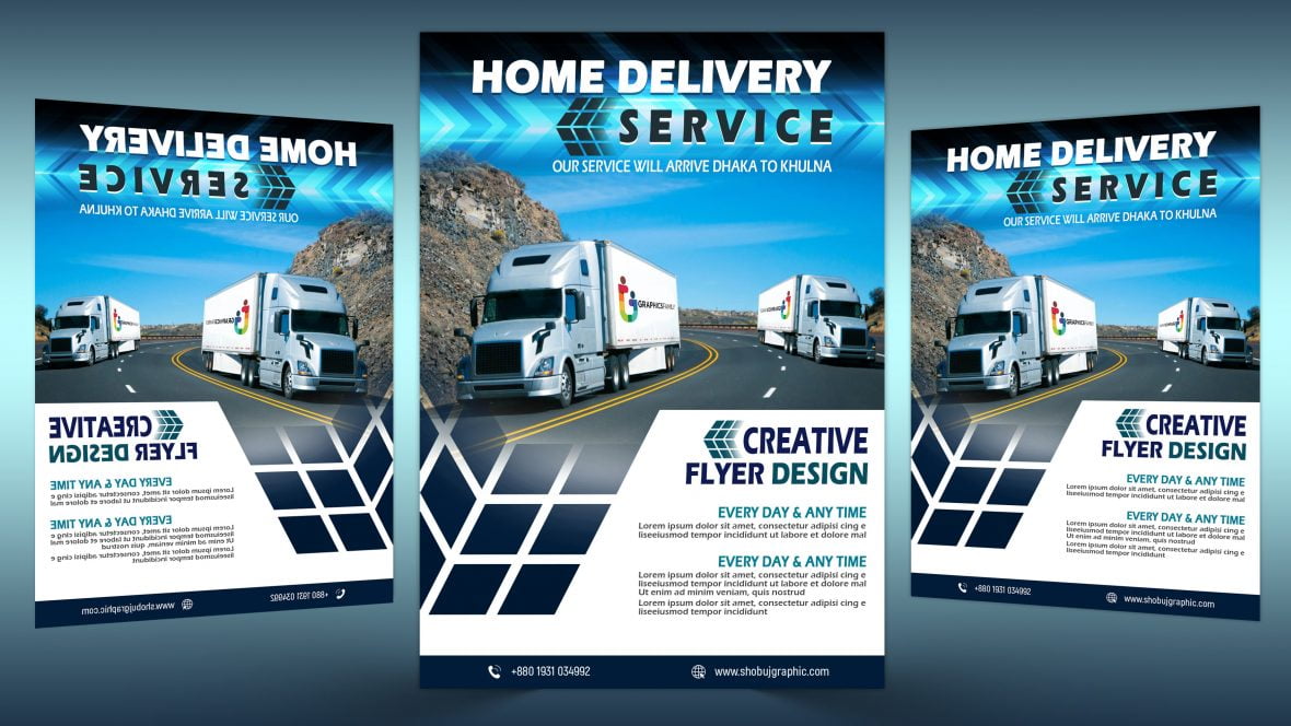 Home delivery poster design templates