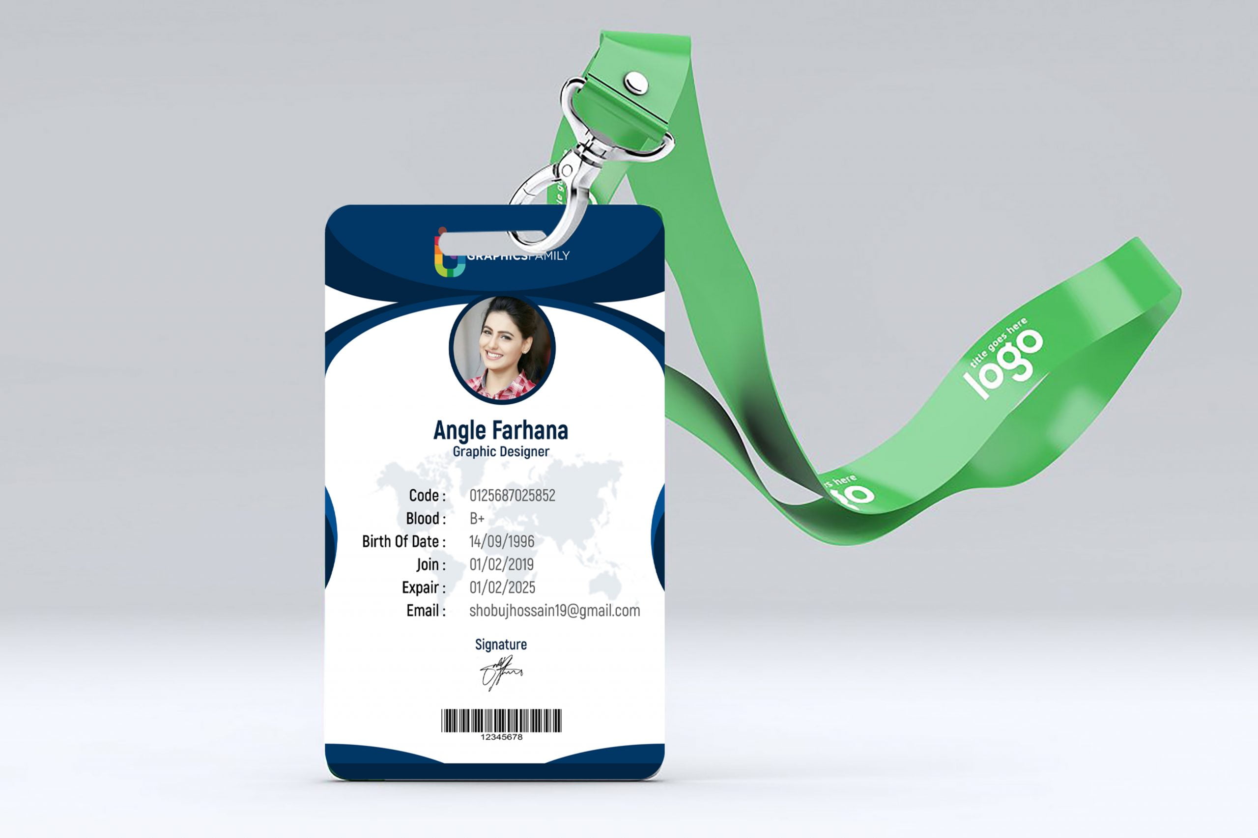 Id-card design with abstract style free template