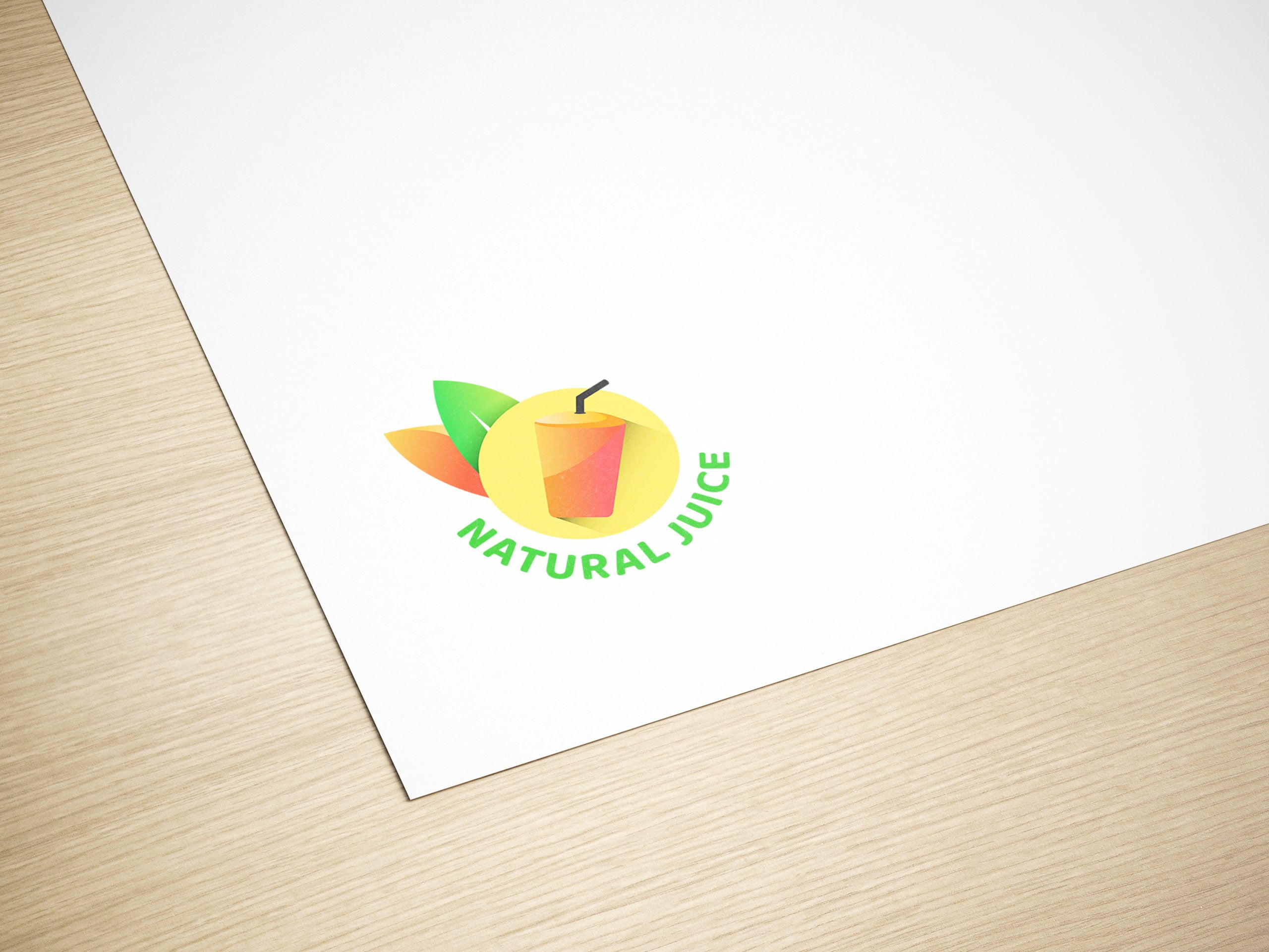 JUICE LOGO WITH PAPER MOCKUP