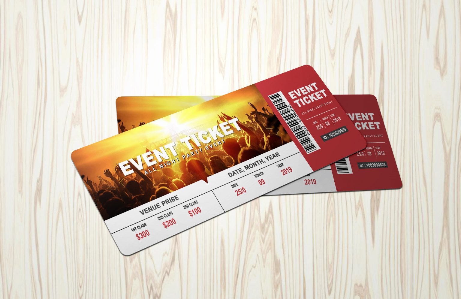 Musical DJ Party event ticket design template GraphicsFamily