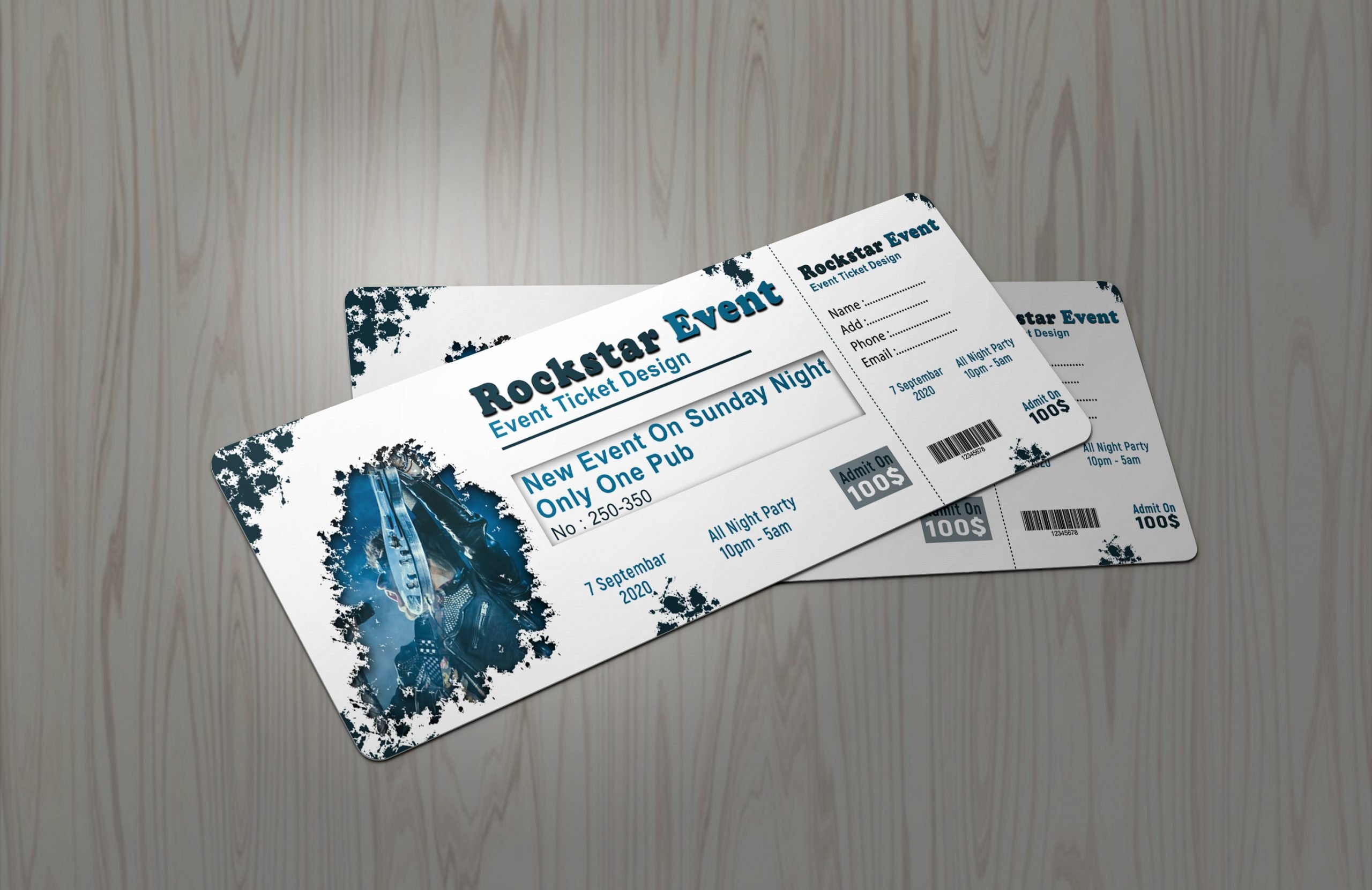 Musical Event Ticket Design Free Template GraphicsFamily