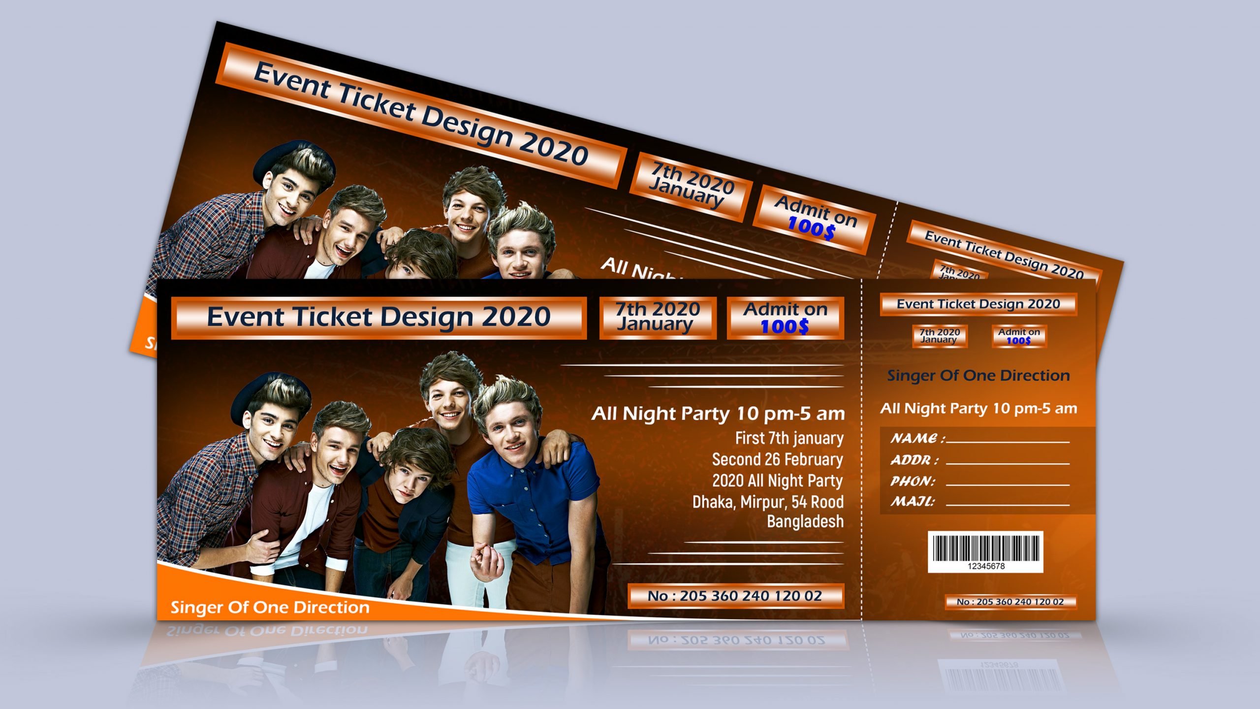 Musical Party Event Ticket Free Psd