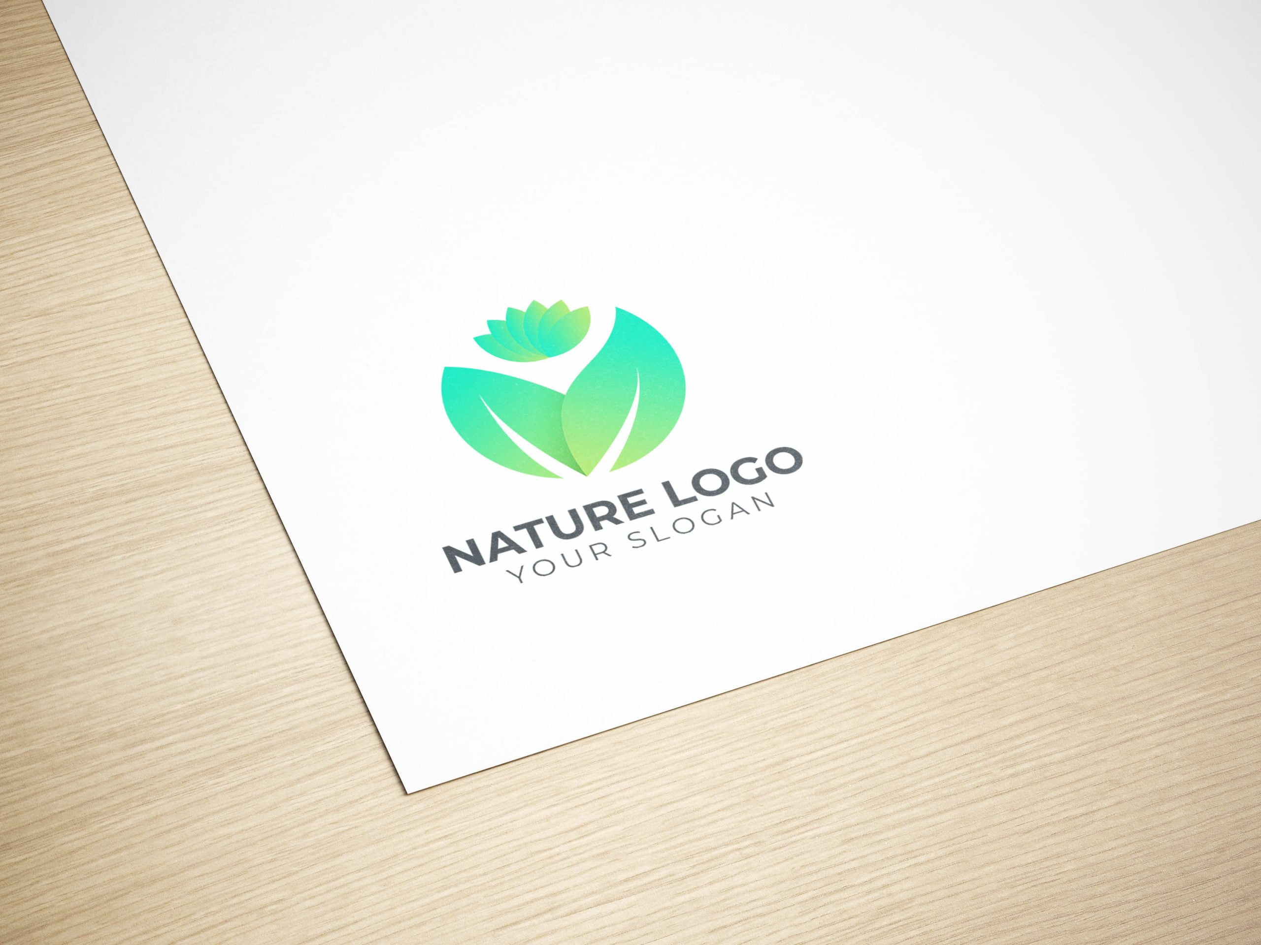 NATURE LOGO WITH PAPER MOCKUPS
