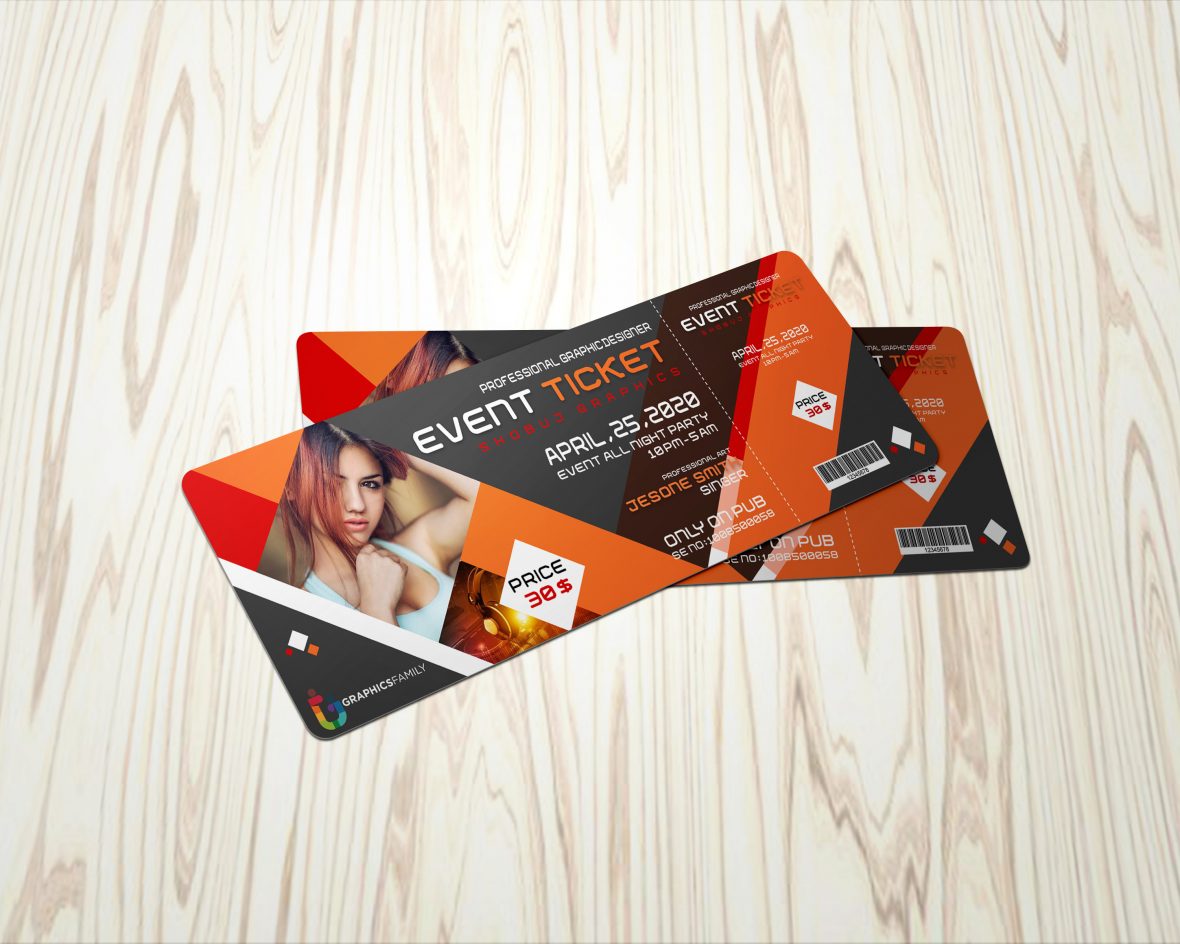 Night Club Event-Ticket Design Free Psd – GraphicsFamily