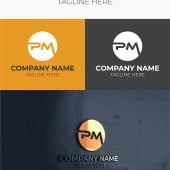 Initial PM Letter Logo Design Free Download