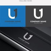 Initial U1 Letter Monogram Free Vector