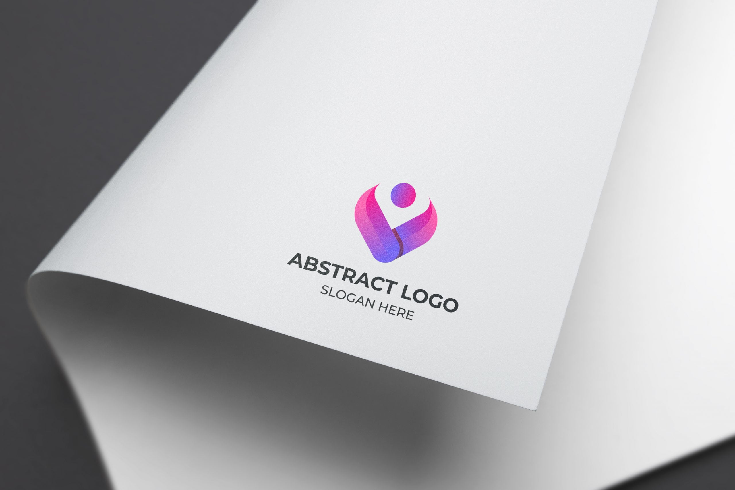 abstract logo paper mockup