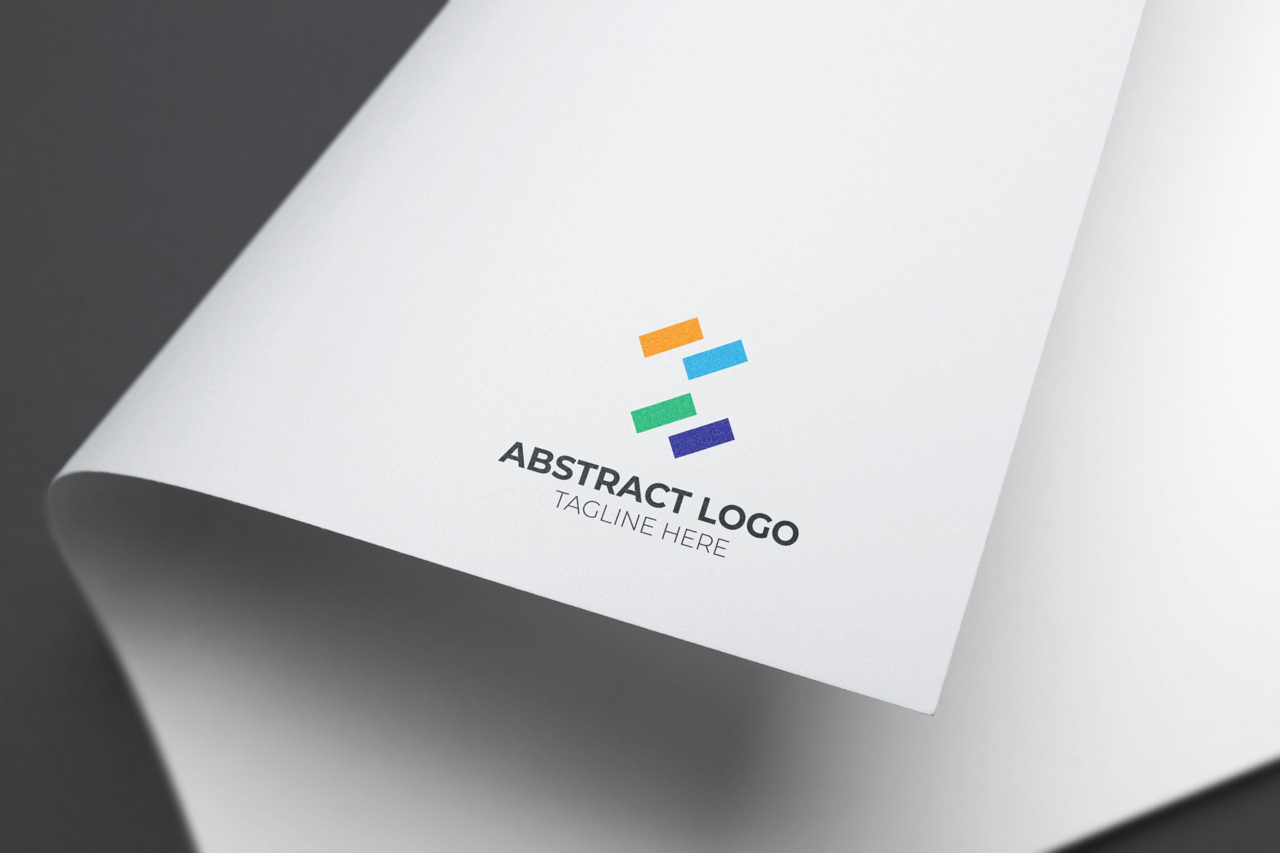 abstract logo with paper mockups