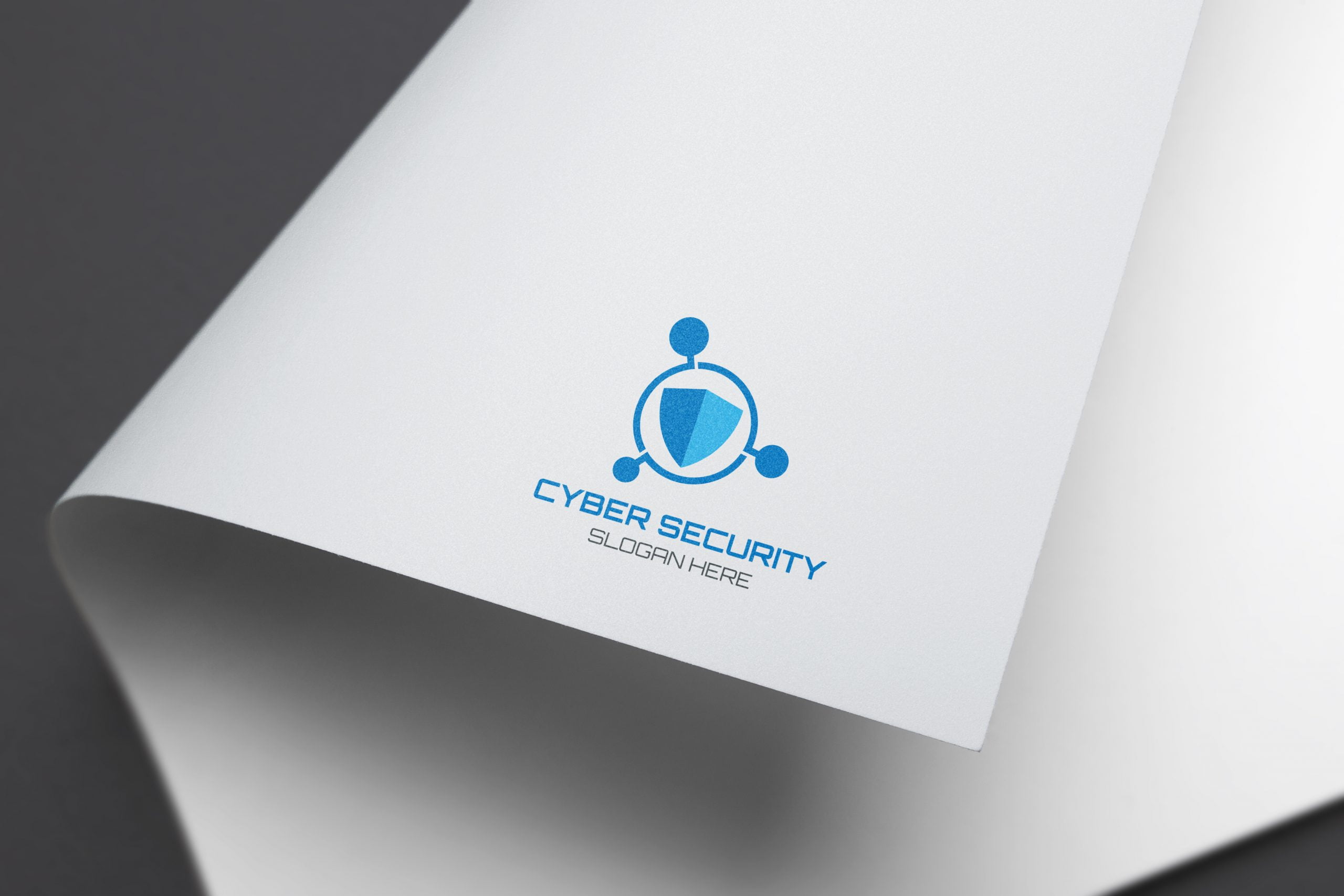 cyber logo paper mockups