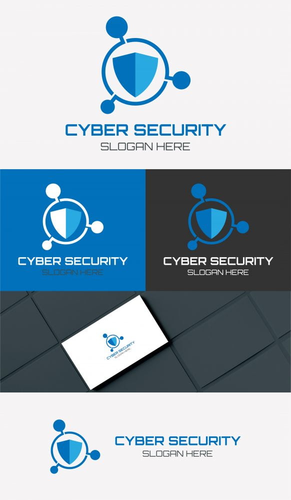 cyber security logo template