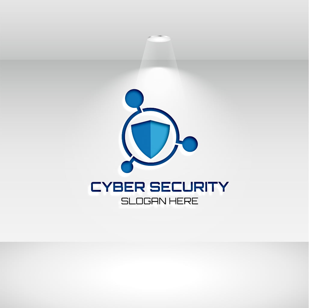 cyber security logo with white wall