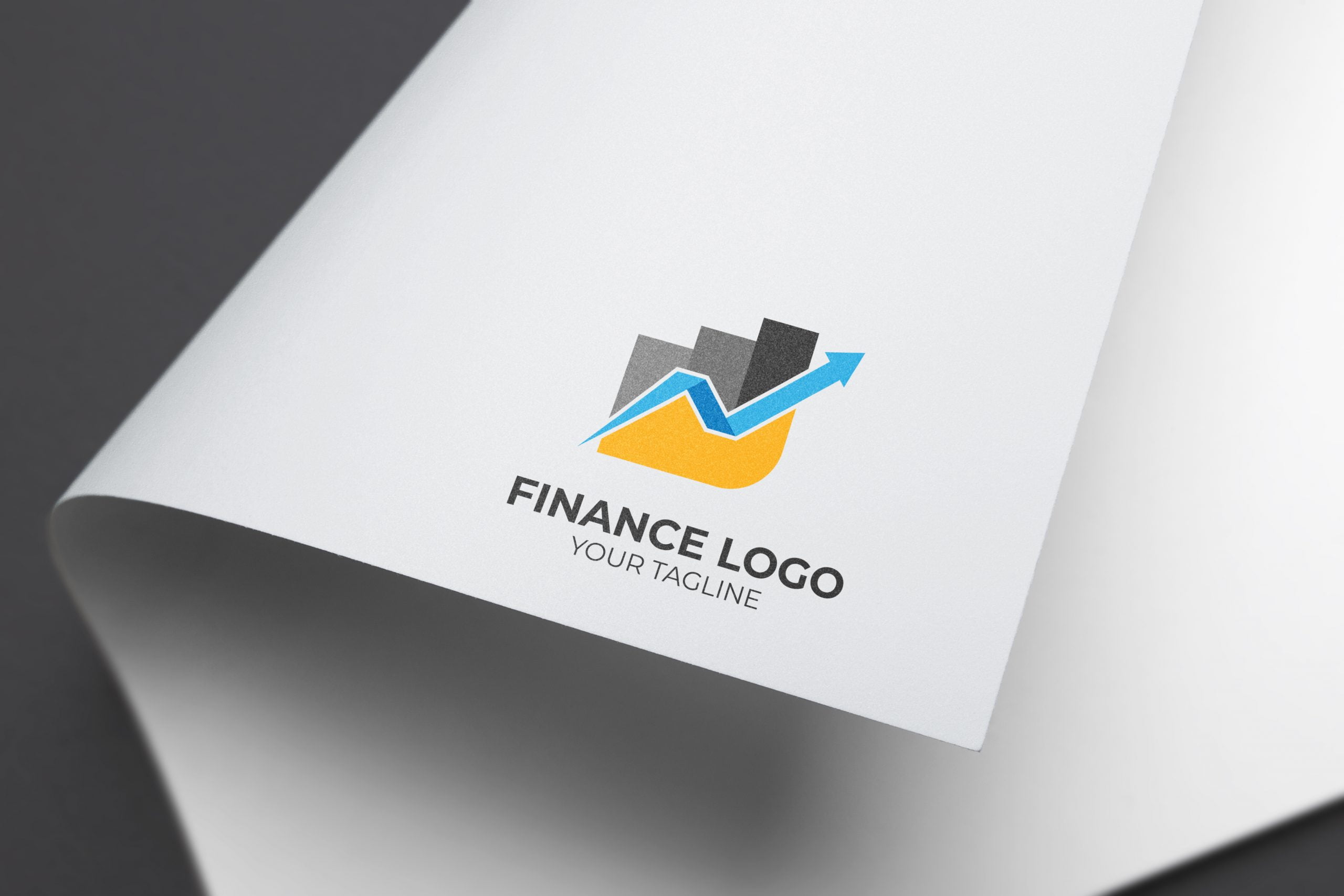 finance logo paper mockuops