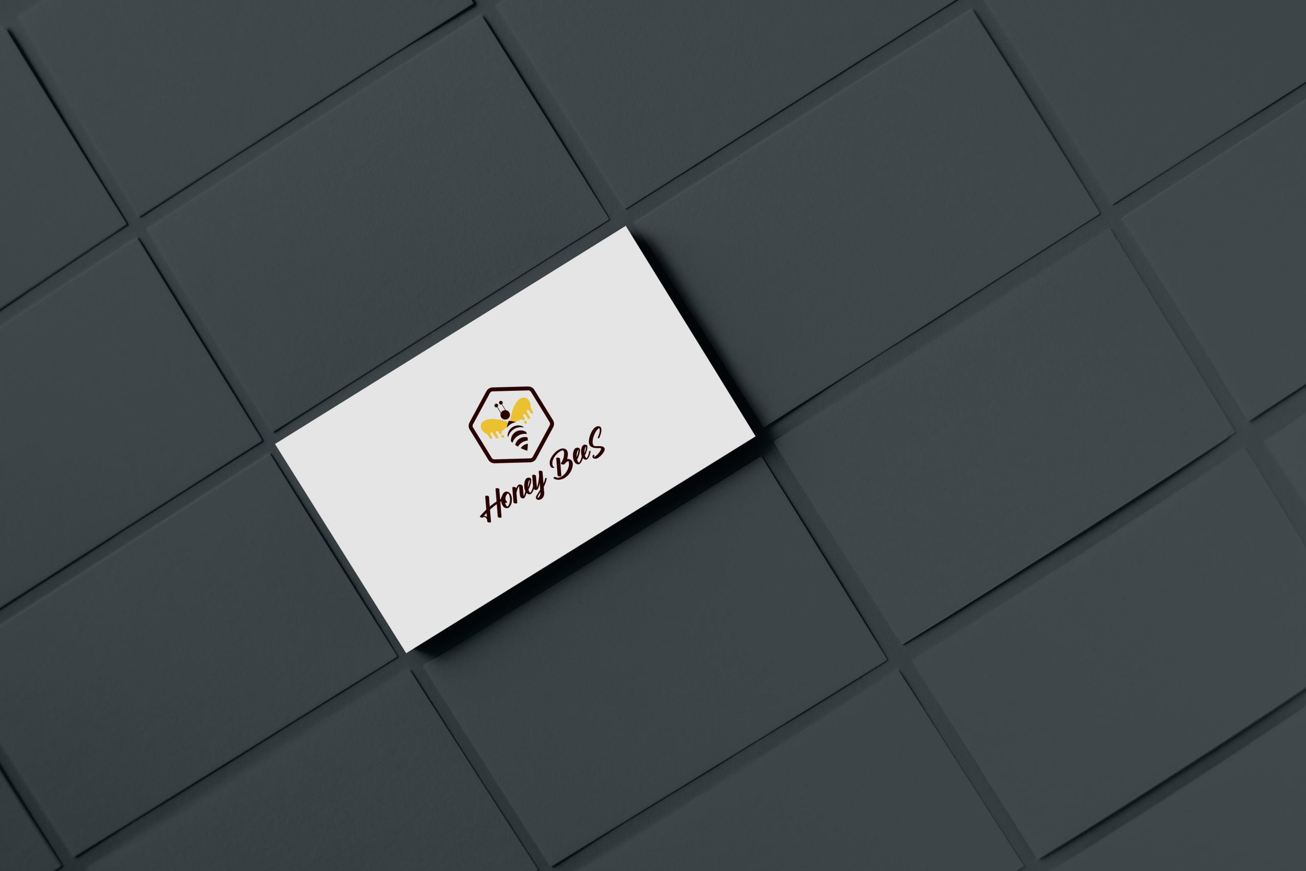 honey branding logo with business card