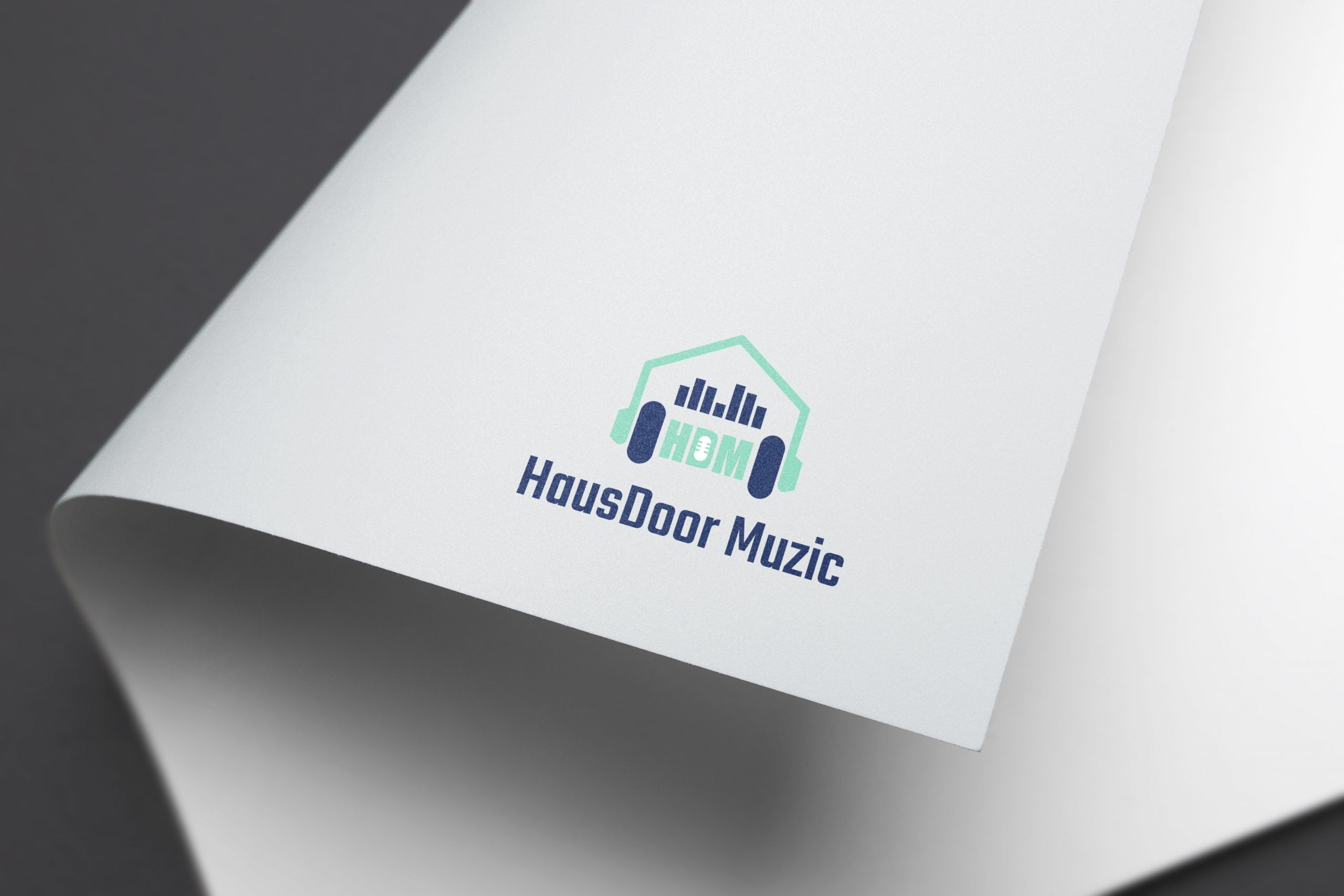 house music logo paper mockups