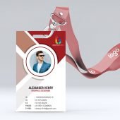 Id-Card Free Template with Flat Design PSD