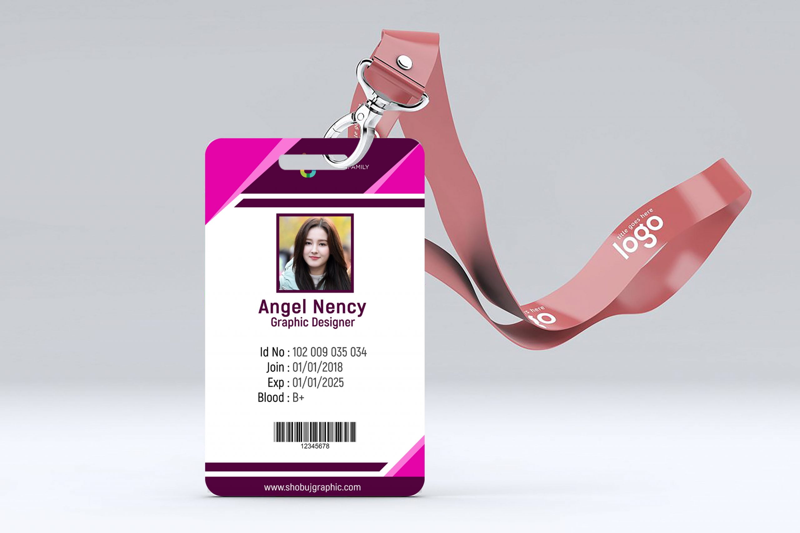 id card in realistic mockup