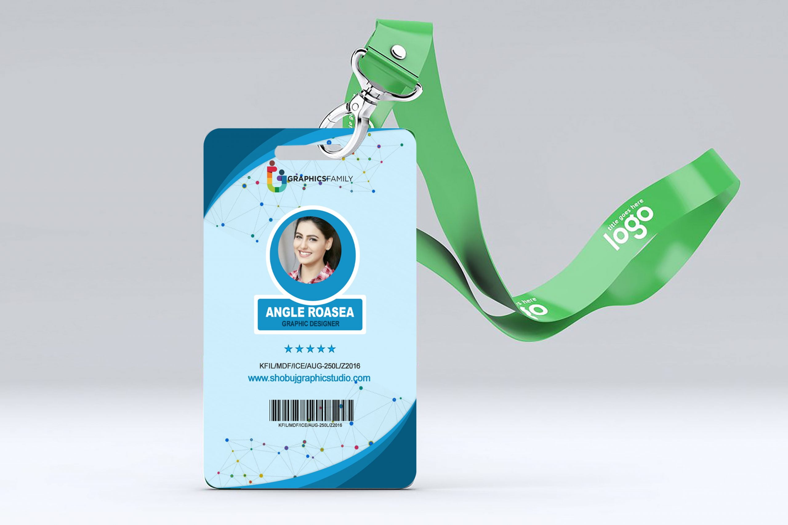 id card template with flat design