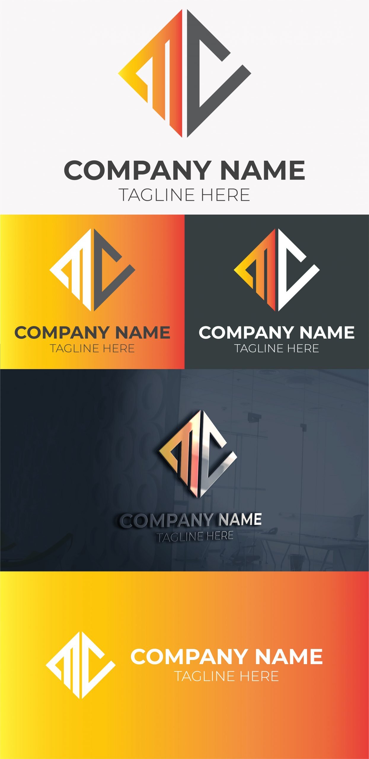 initial mc letter logo free template