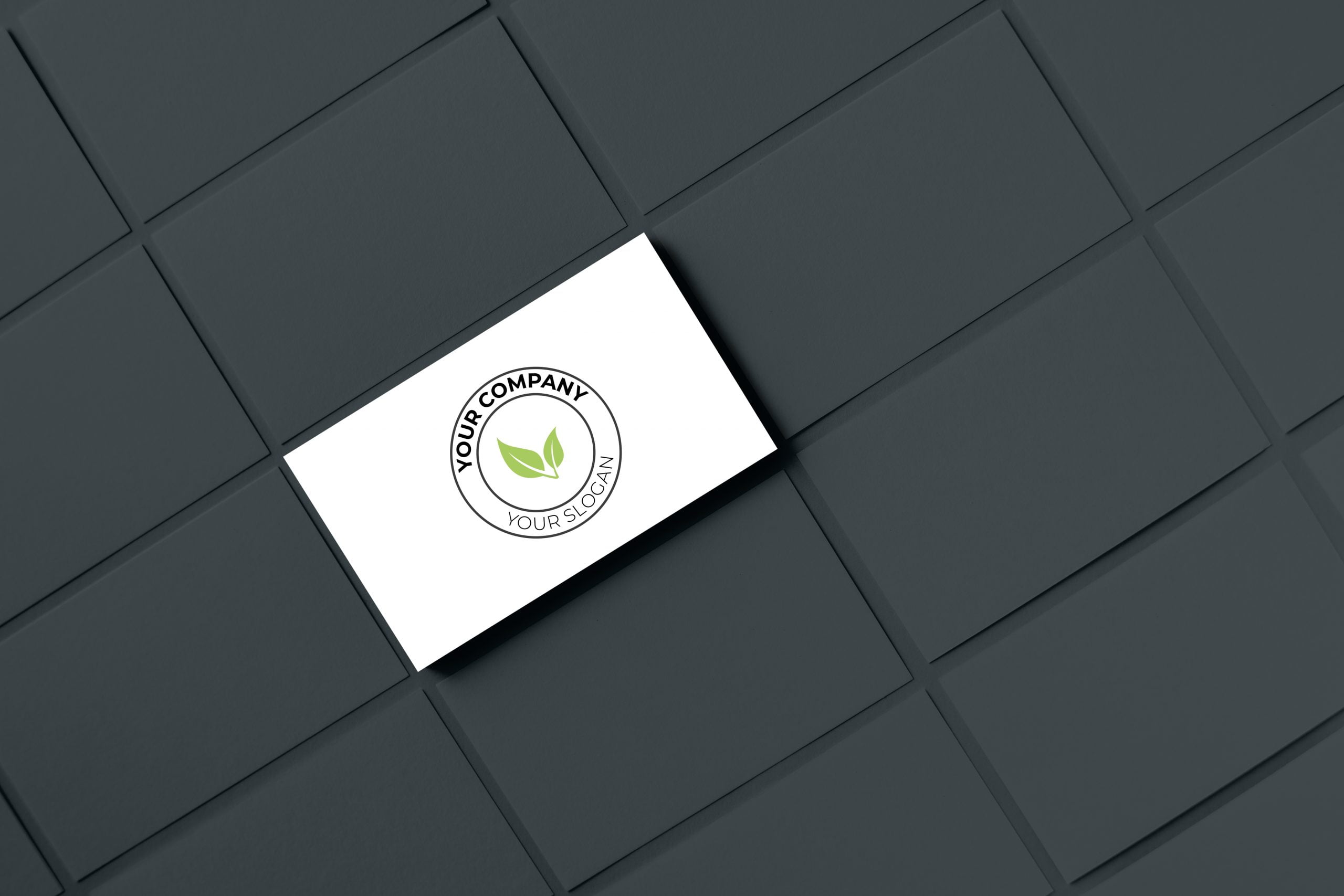 leaf logo business card presentation