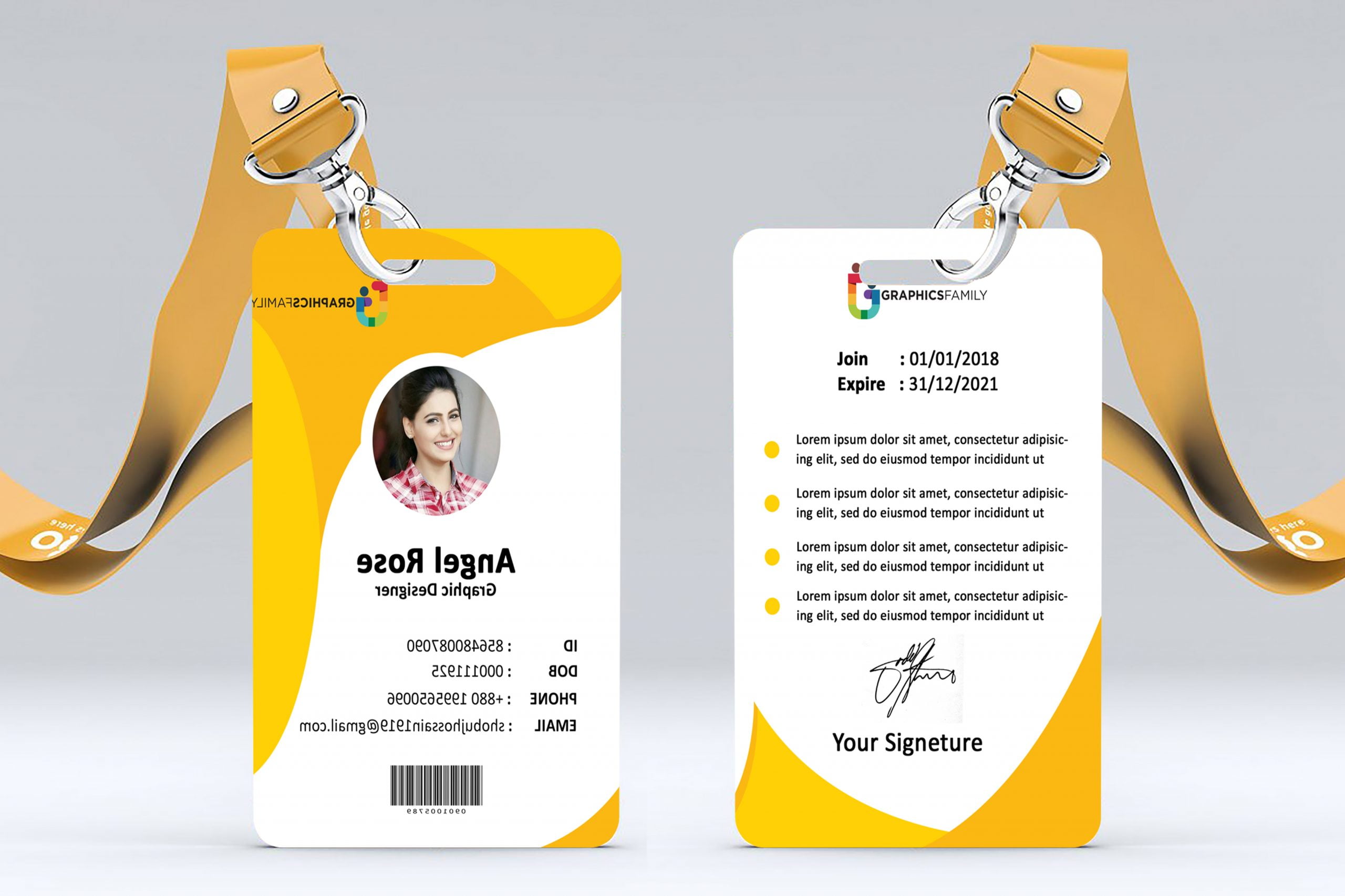 Modern Identity Card Design with Abstract Style – GraphicsFamily