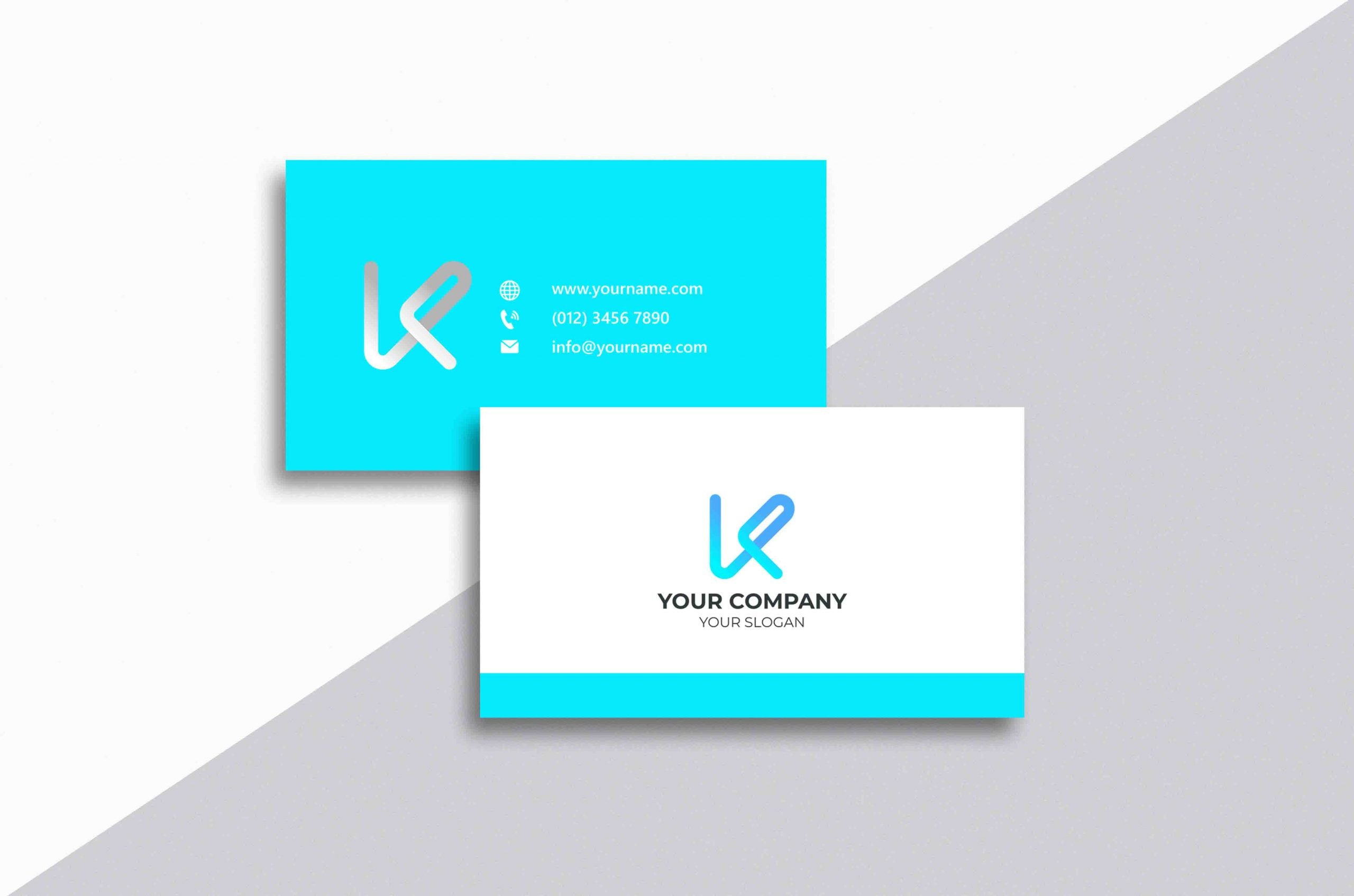modern k logo business card presentation