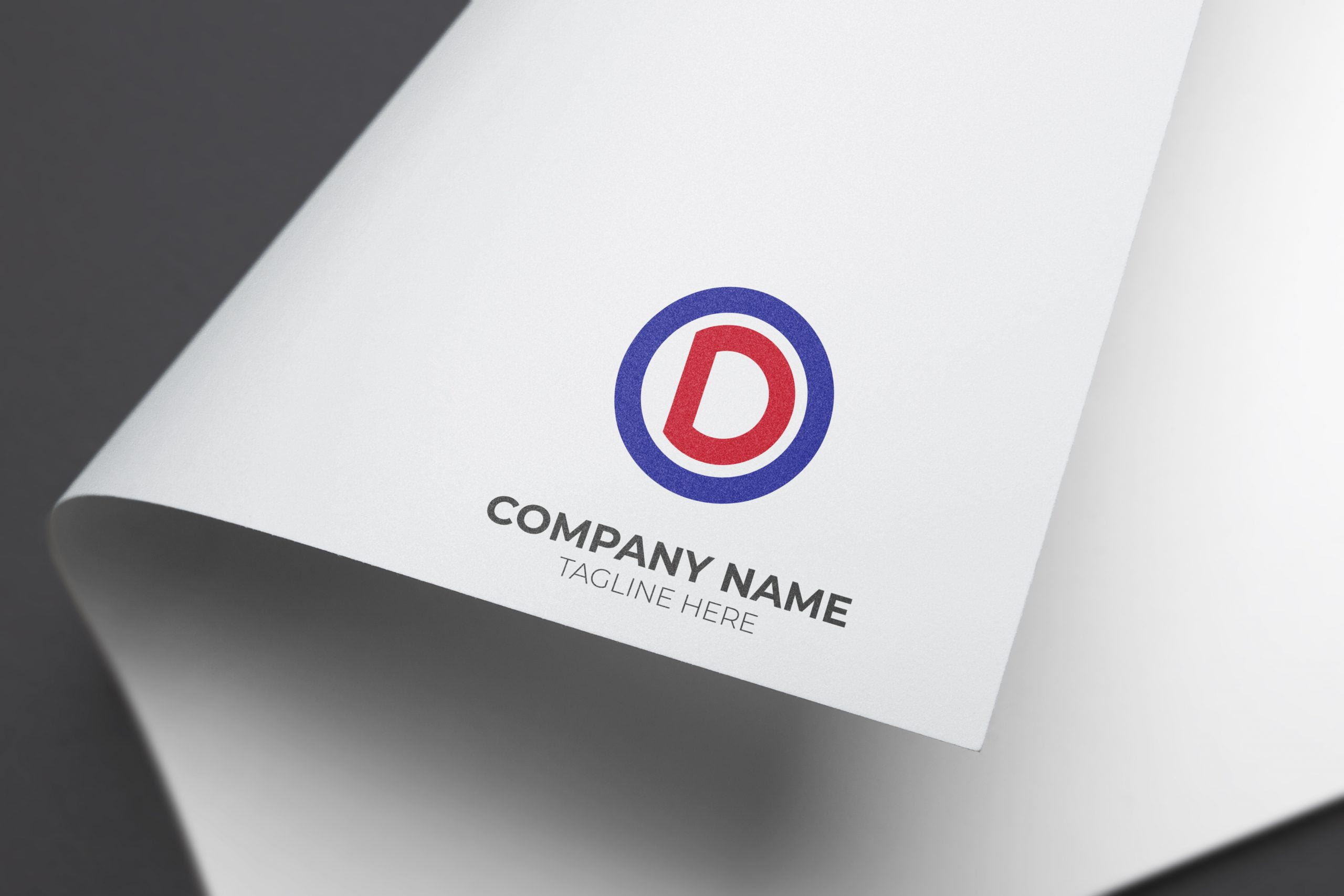 od letter logo with paper mockups
