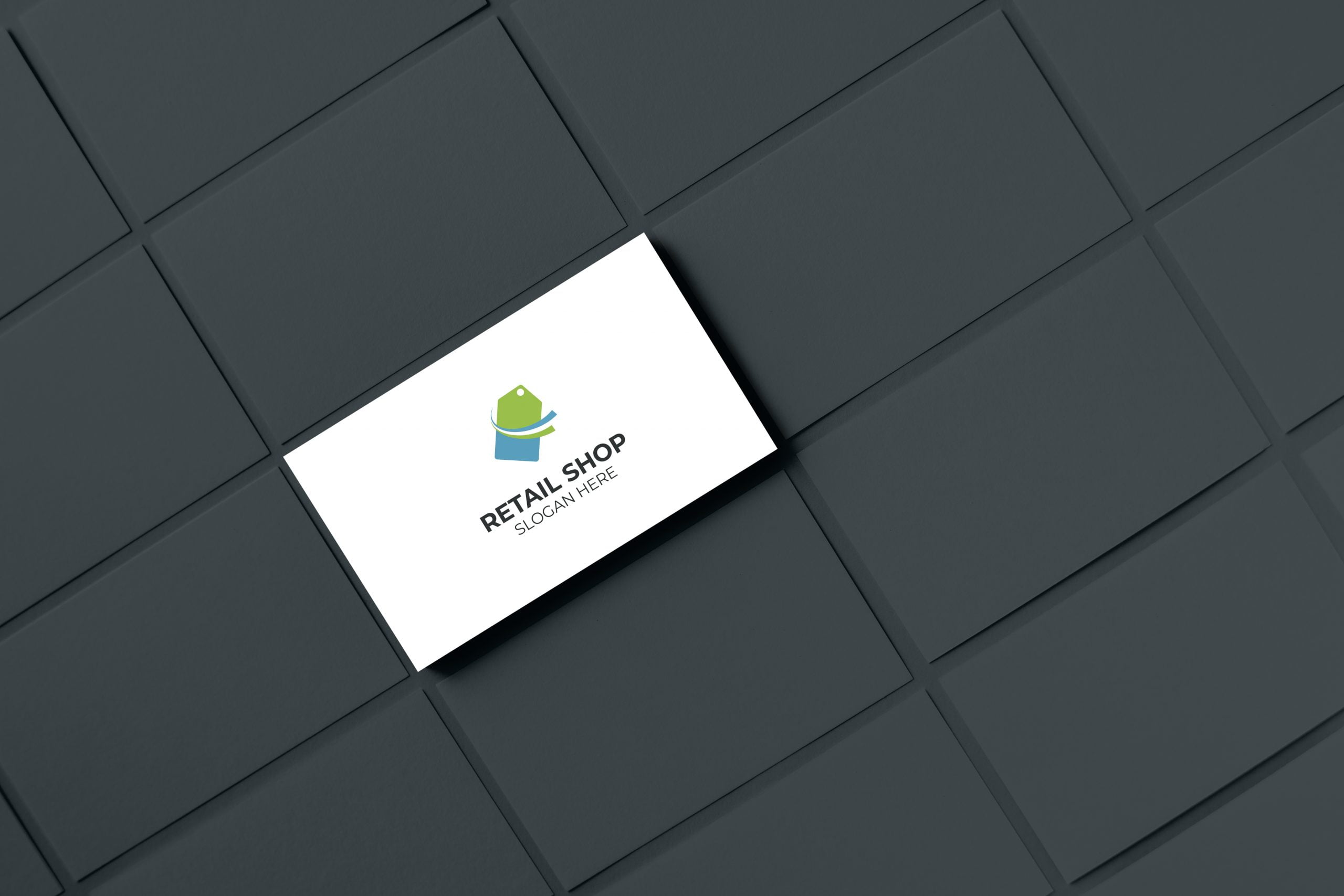 retail logo with business card mockups