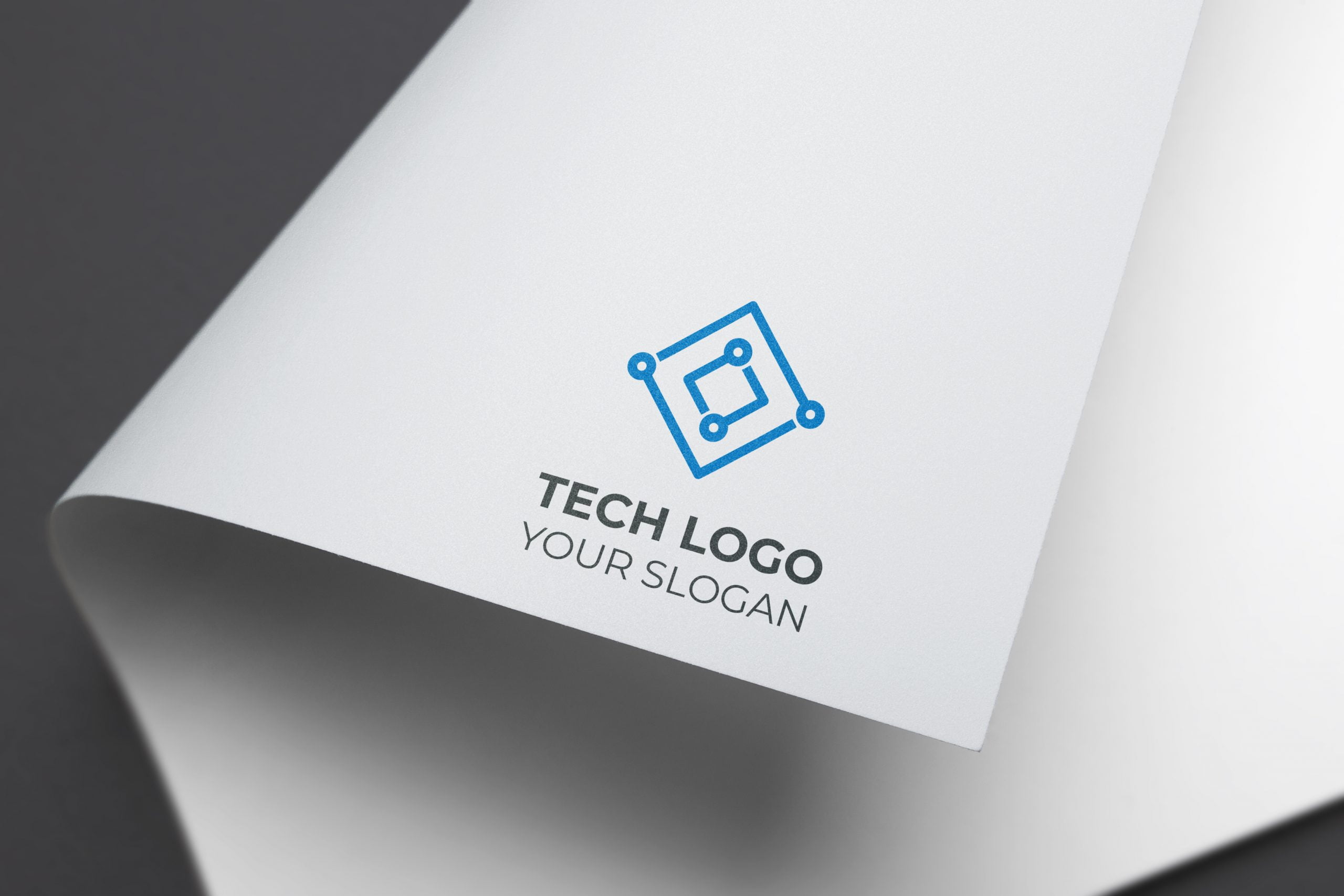tech logo paper mockups