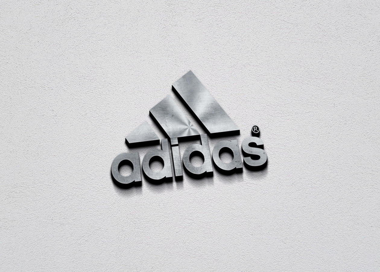 3D gold metal logo mockup