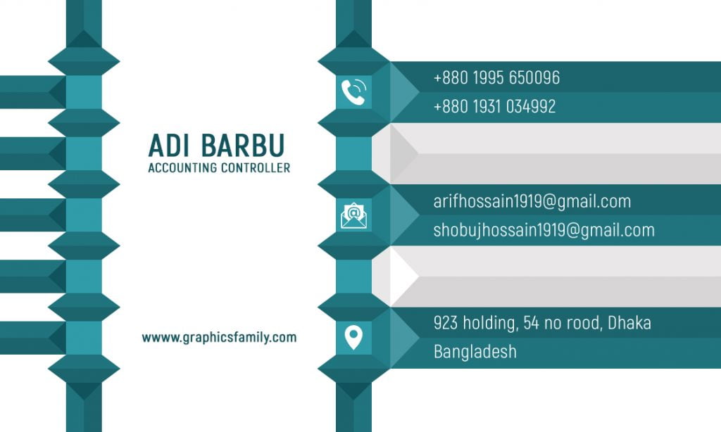 Accounting Controller Business card Back Part