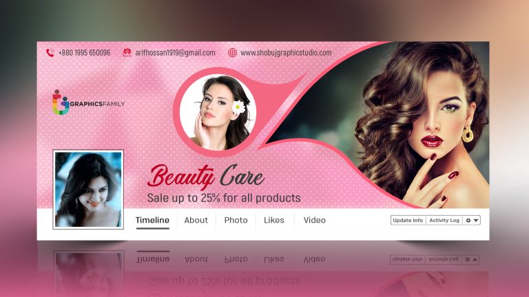 Beauty Care Facebook Cover Design psd Download – GraphicsFamily