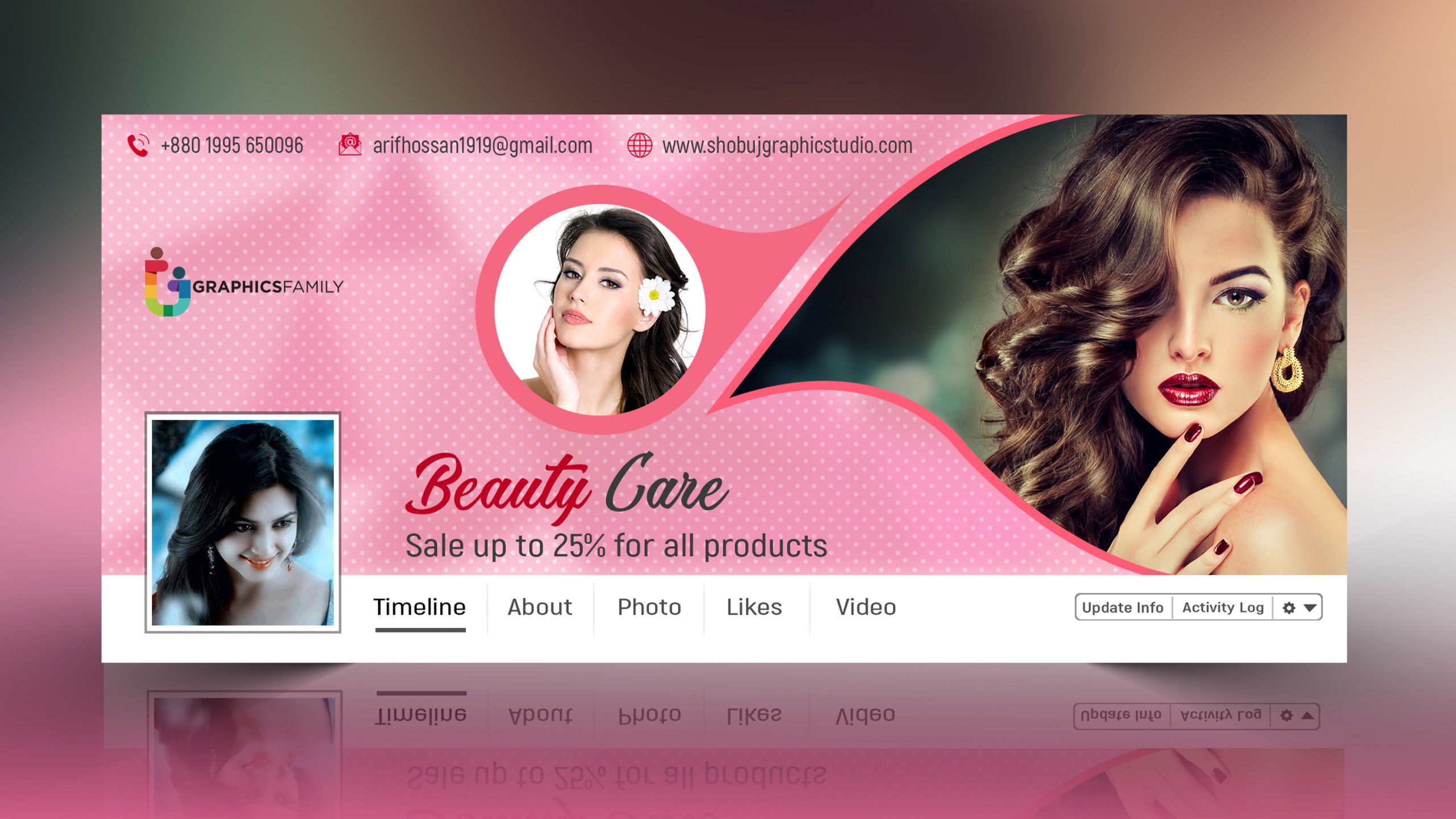 Beauty Care Facebook Cover Design psd Download – GraphicsFamily