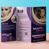 Beauty Salon Tri Fold Brochure Design Template