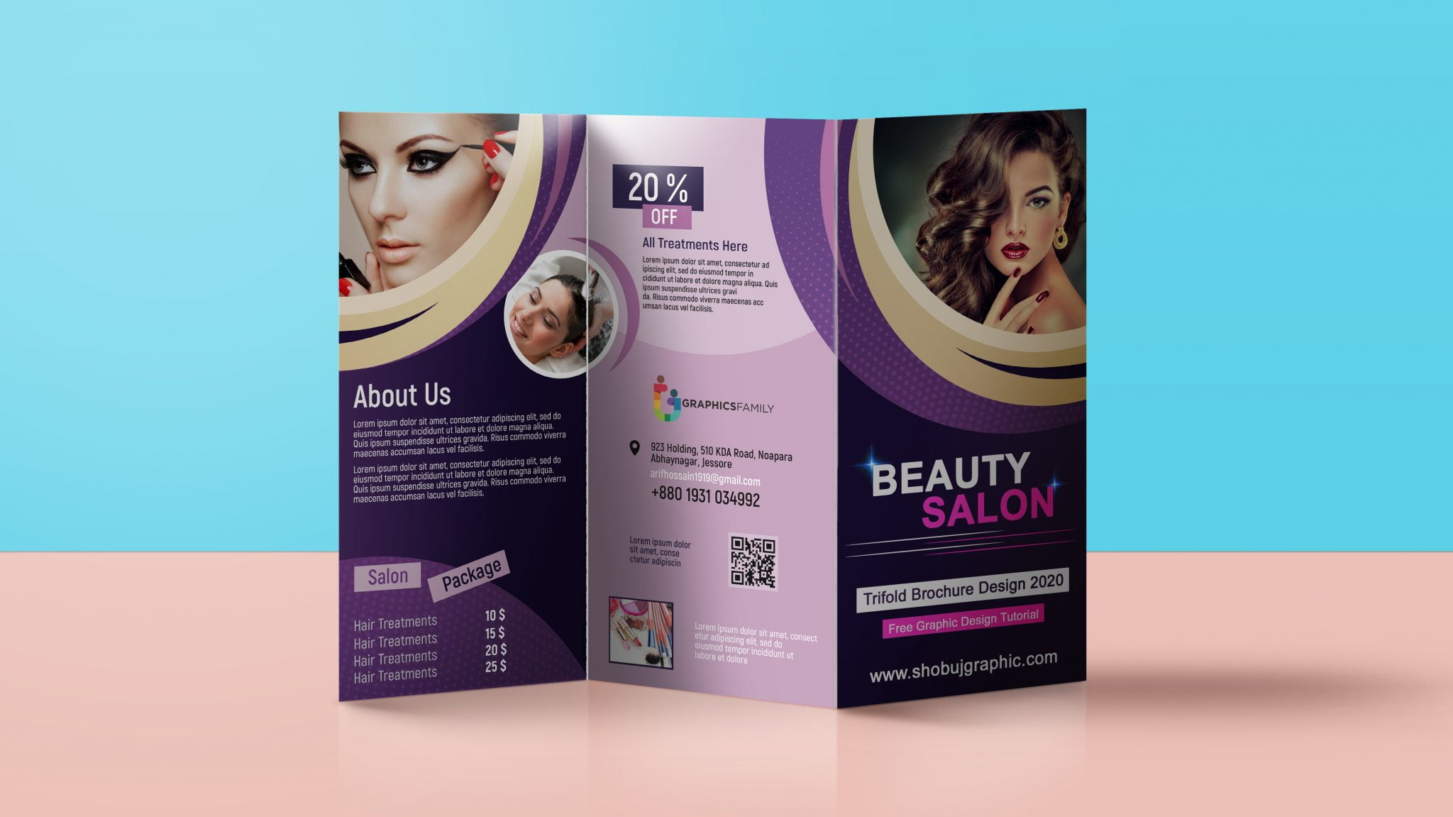 Beauty Salon Tri Fold Brochure Design Template – GraphicsFamily