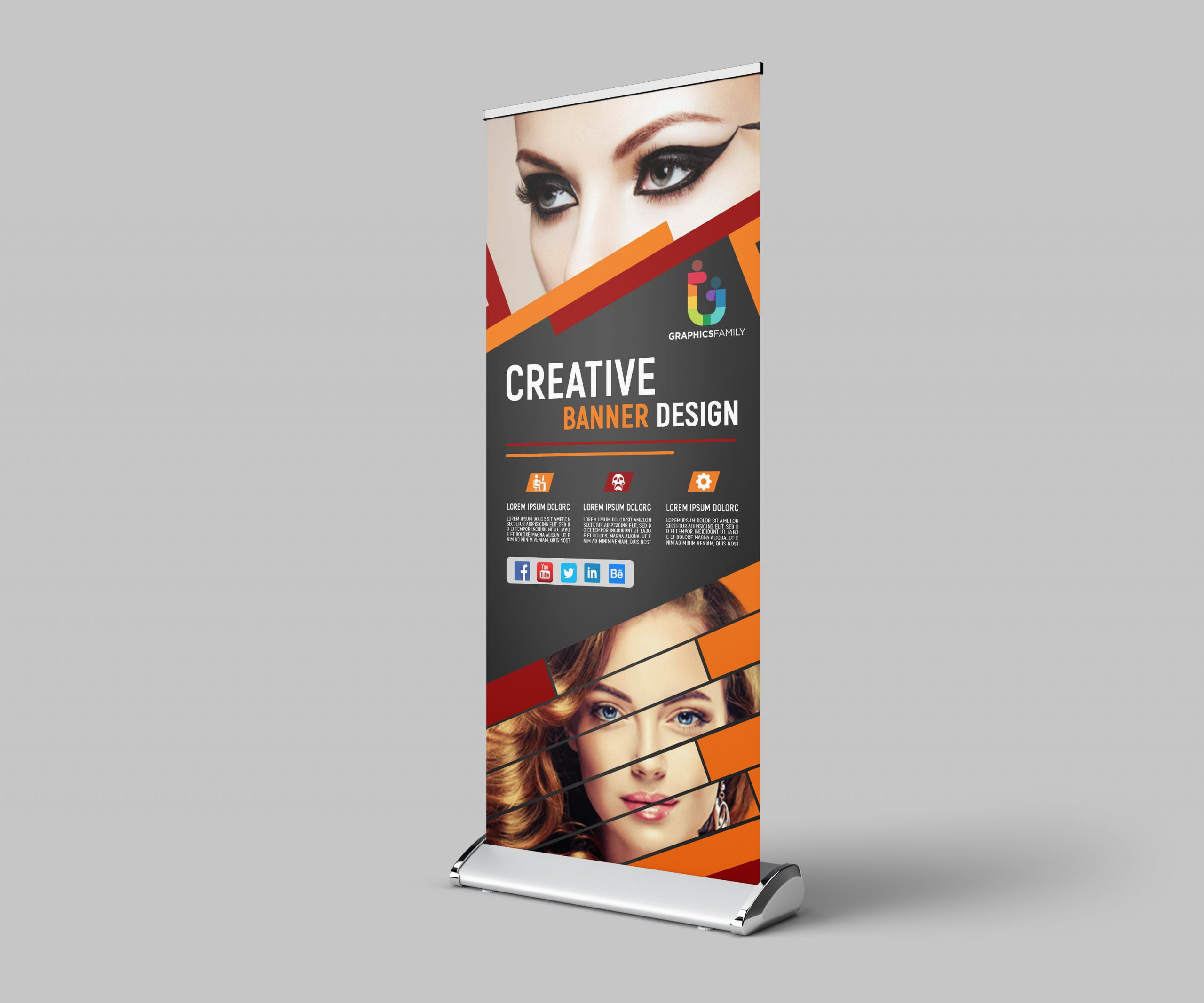 Beauty parlor Roll up banner template