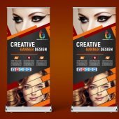 Beauty Parlor Roll Up Banner Design Free PSD