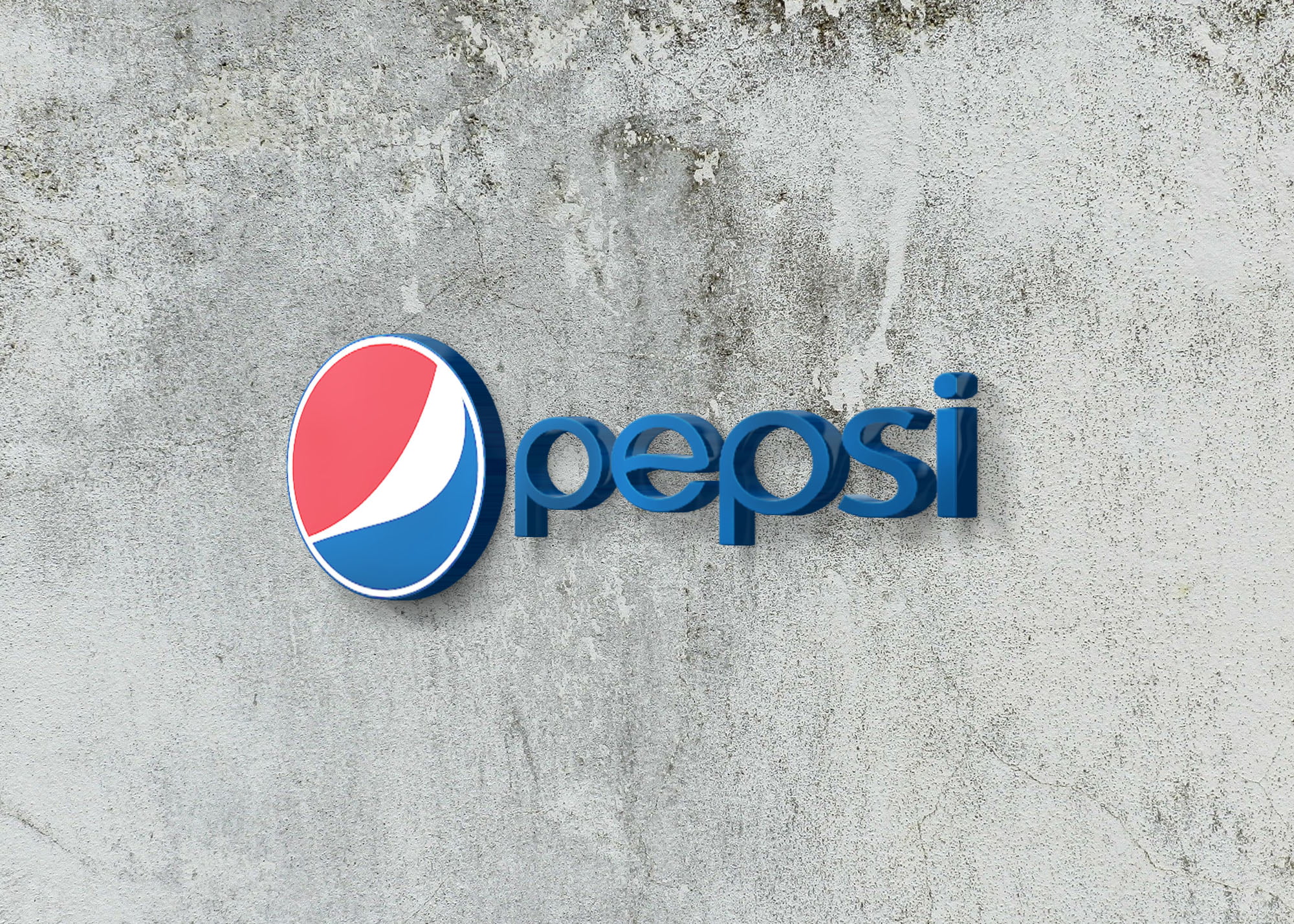 Pepsi logo on 3d wall logo