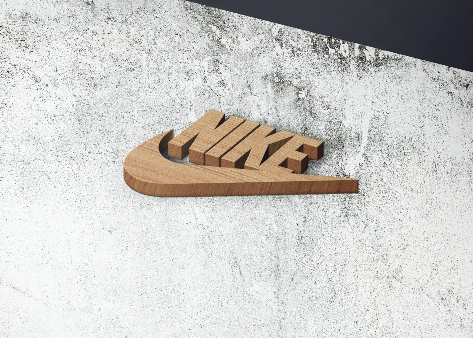 3d wooden logo mockup