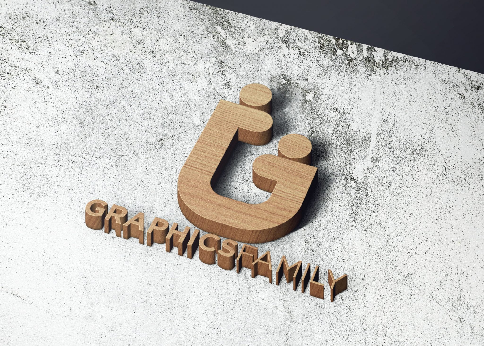 Free 3D Wood Logo PSD Mockup Template - GraphicsFamily