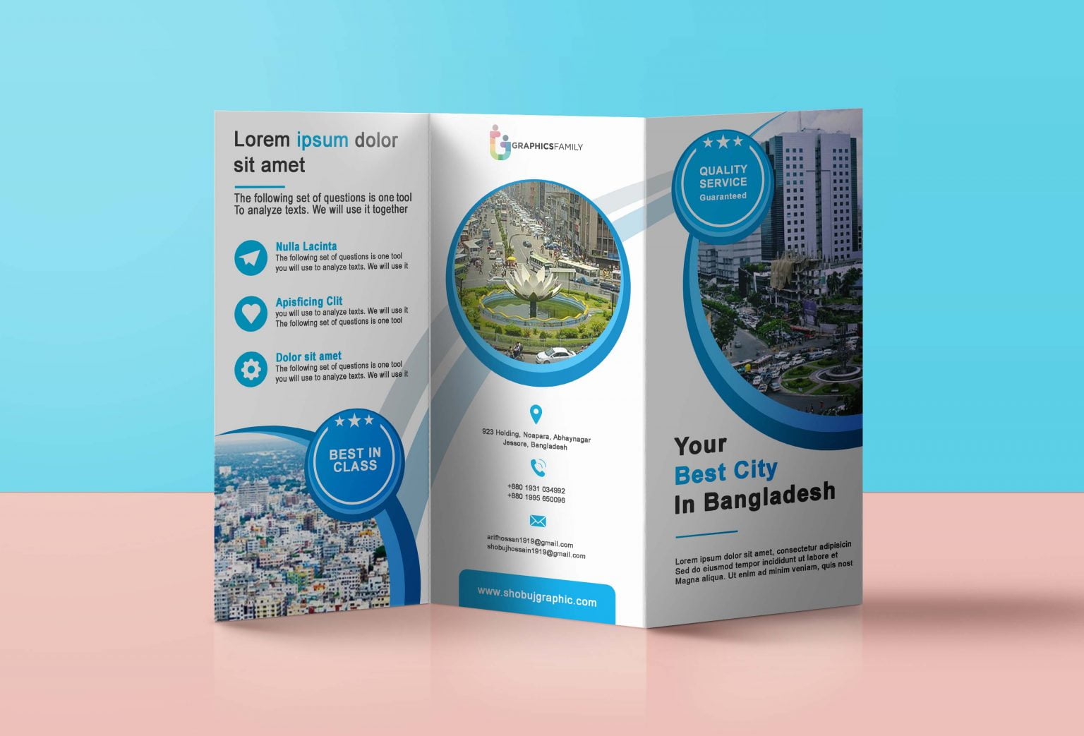 Business Tri Fold Brochure Free psd – GraphicsFamily
