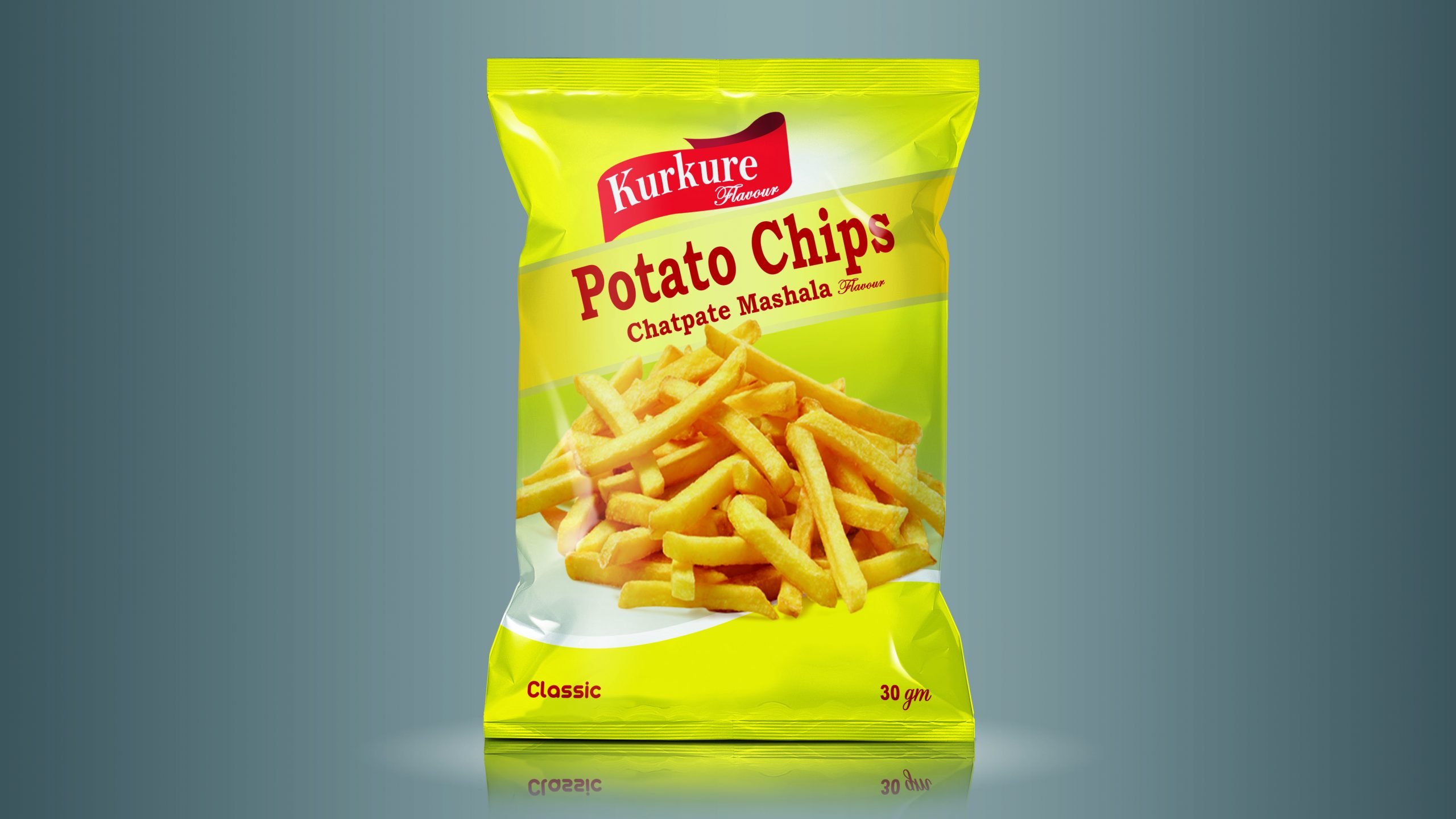Kraft Paper Medium Size Packaging w/ French Fries Mockup