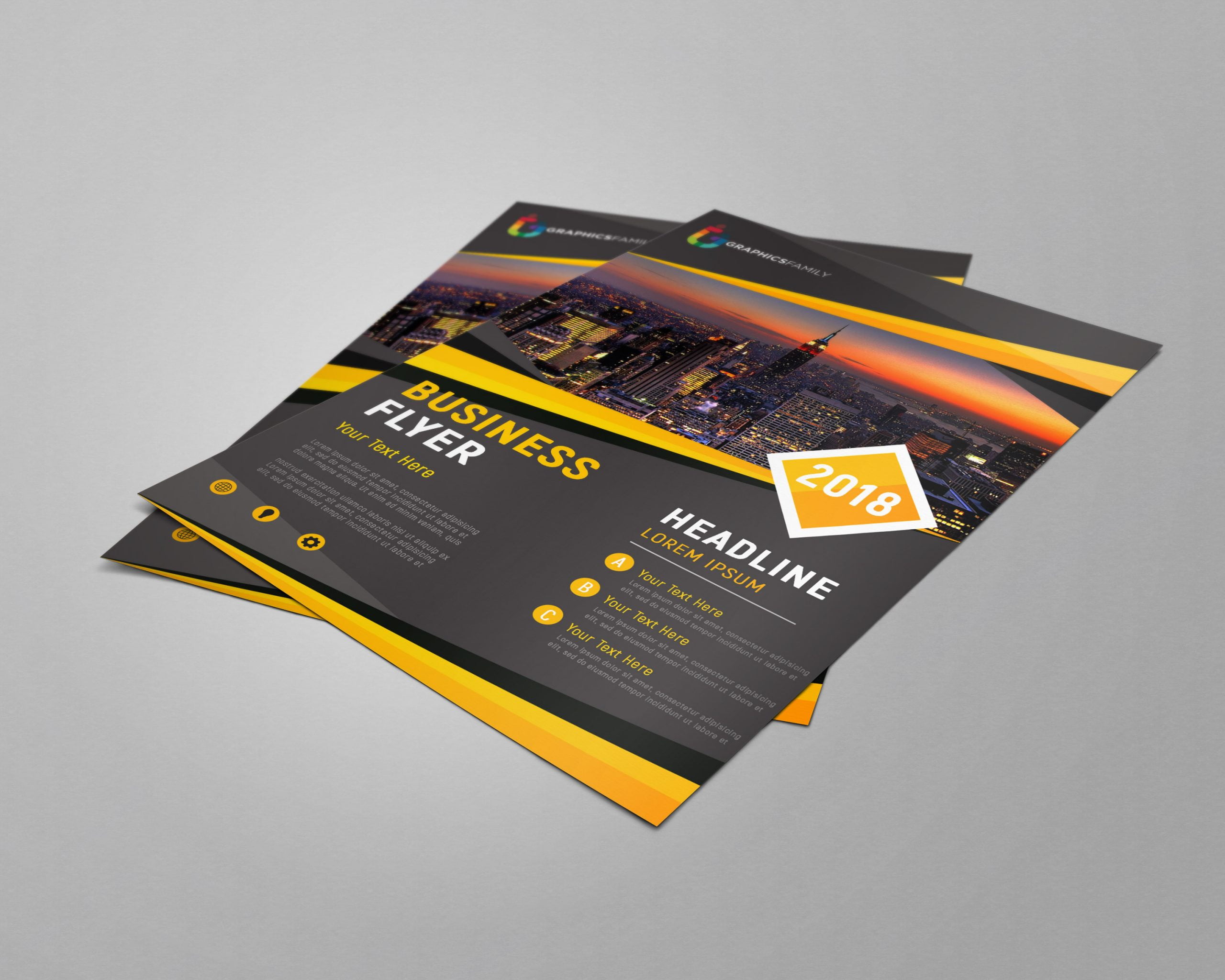 Corporate Flyer Design with dark and yellow